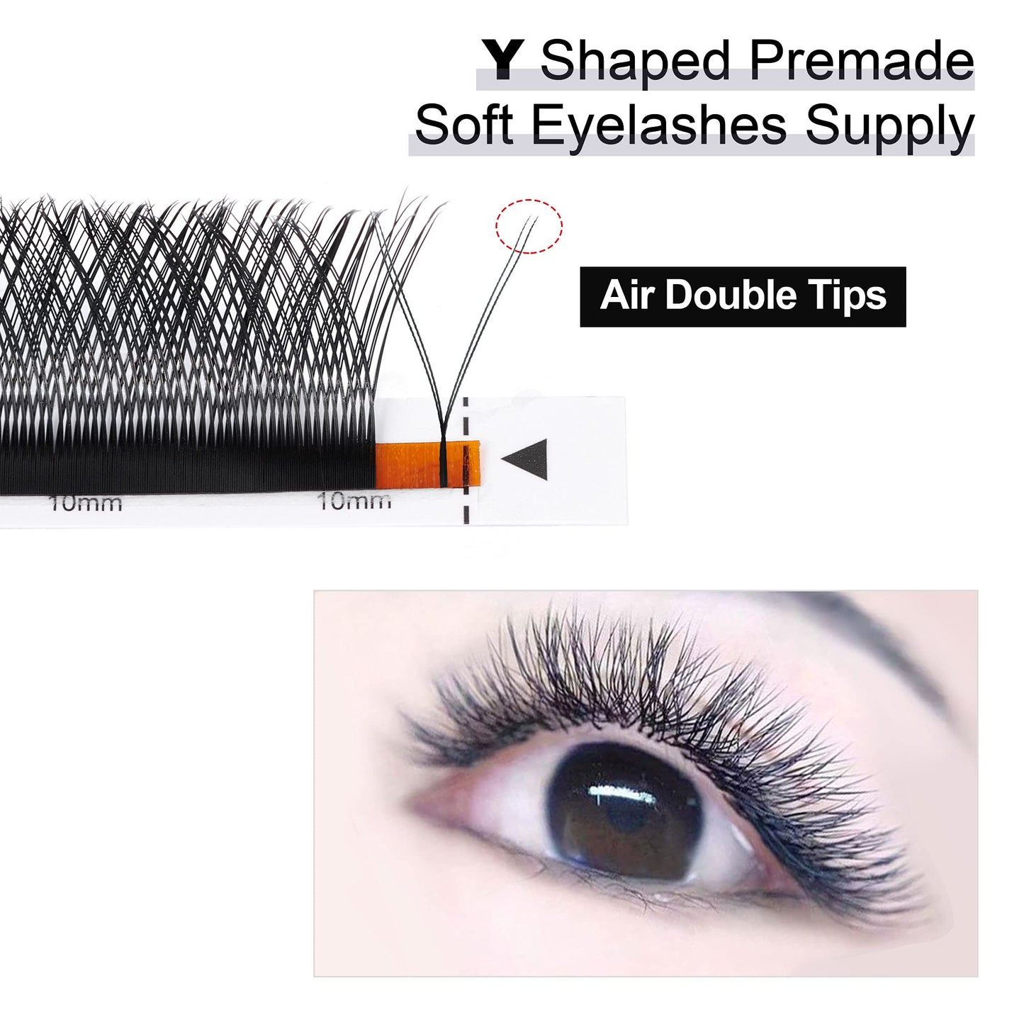 ACTROL YY Eyelashes Extension Lashes Black C Curl 0.07mm 11mm Lash Volume Extension Easy Fans Y Shaped Premade Soft Eyelashes Supply