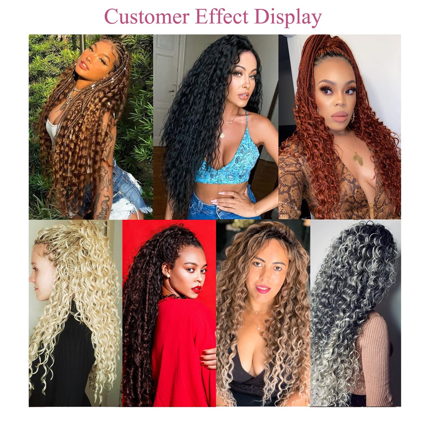 MAYSA Ocean Wave Crochet Hair Extensions Curly Braiding Crochet Hair 30in 6Packs Soft Synthetic Long Crochet Hair for Black Women #1B Natural Black