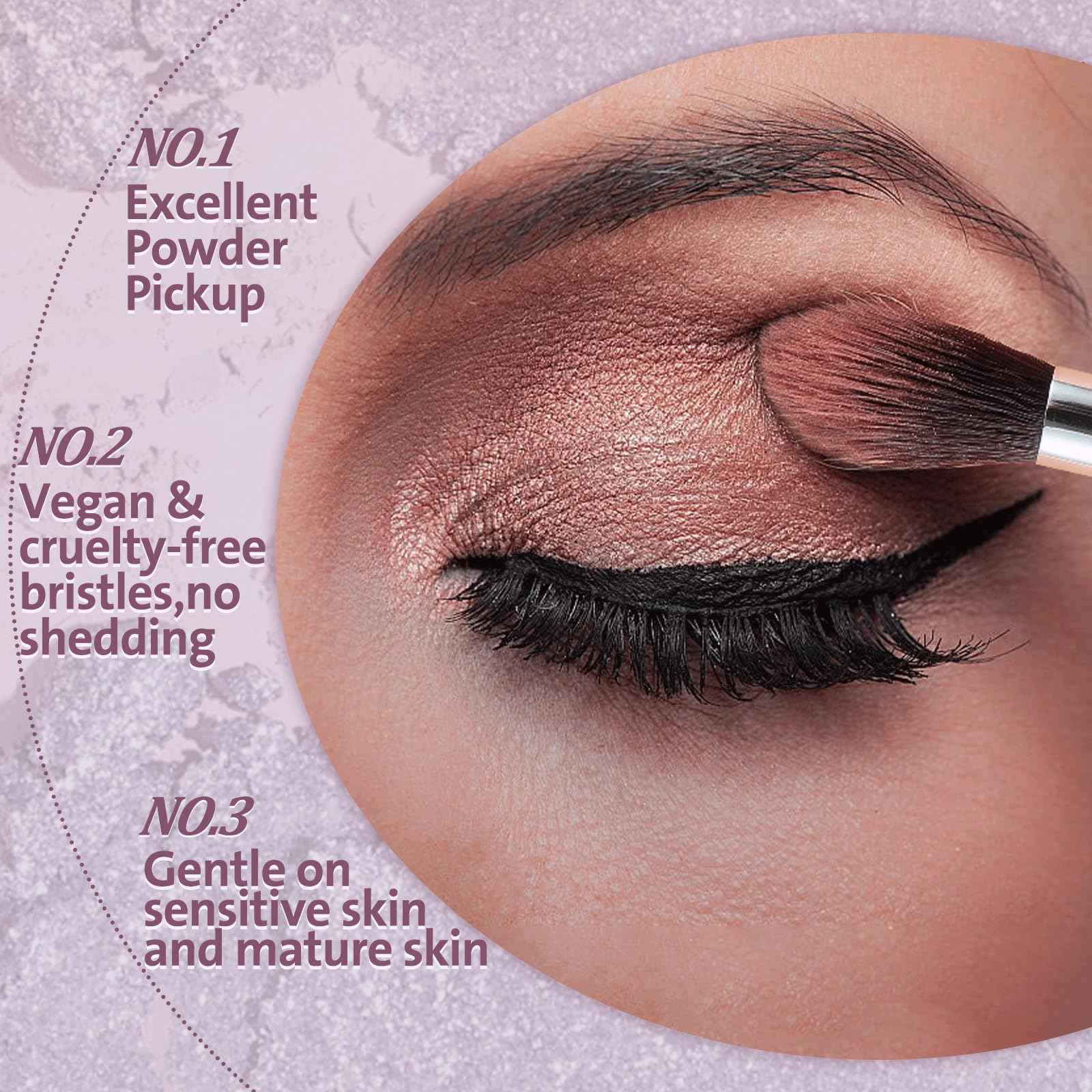 ENERGY Eyeshadow Brush Set 11PCS Professional Makeup Brushes for Eye Shadow Brows Smudge Concealer Eyeliner Eyelash Highlighter Blending Vegan Synthetic Face Make Up Kit with Travel Case Black