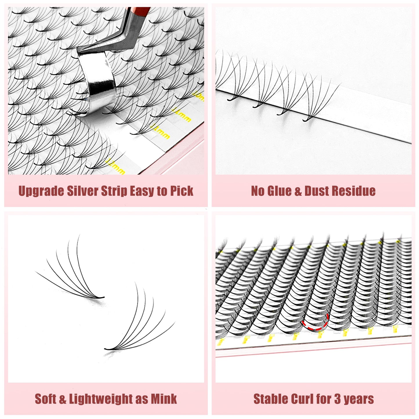 ABONNIE Premade Fans Eyelash Extensions, 400 Fans 5D 8-15mm Mix Promades Eyelash Fans,0.05 Thickness D Curl Premade Lash Fans, Handmade Premade Fans Volume Lash Extensions (Pointy Base 5D 0.05-D 8-15)