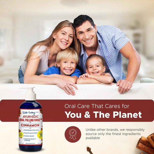 Dale Audrey Ayurvedic Nano Hydroxyapatite Oil Pulling for Teeth and Gums | Cinnamon Flavored Organic Oral Rinse Mouthwash for Bad Breath | Essential Oils for Teeth Whitening & Fresh Breath | (8 oz)