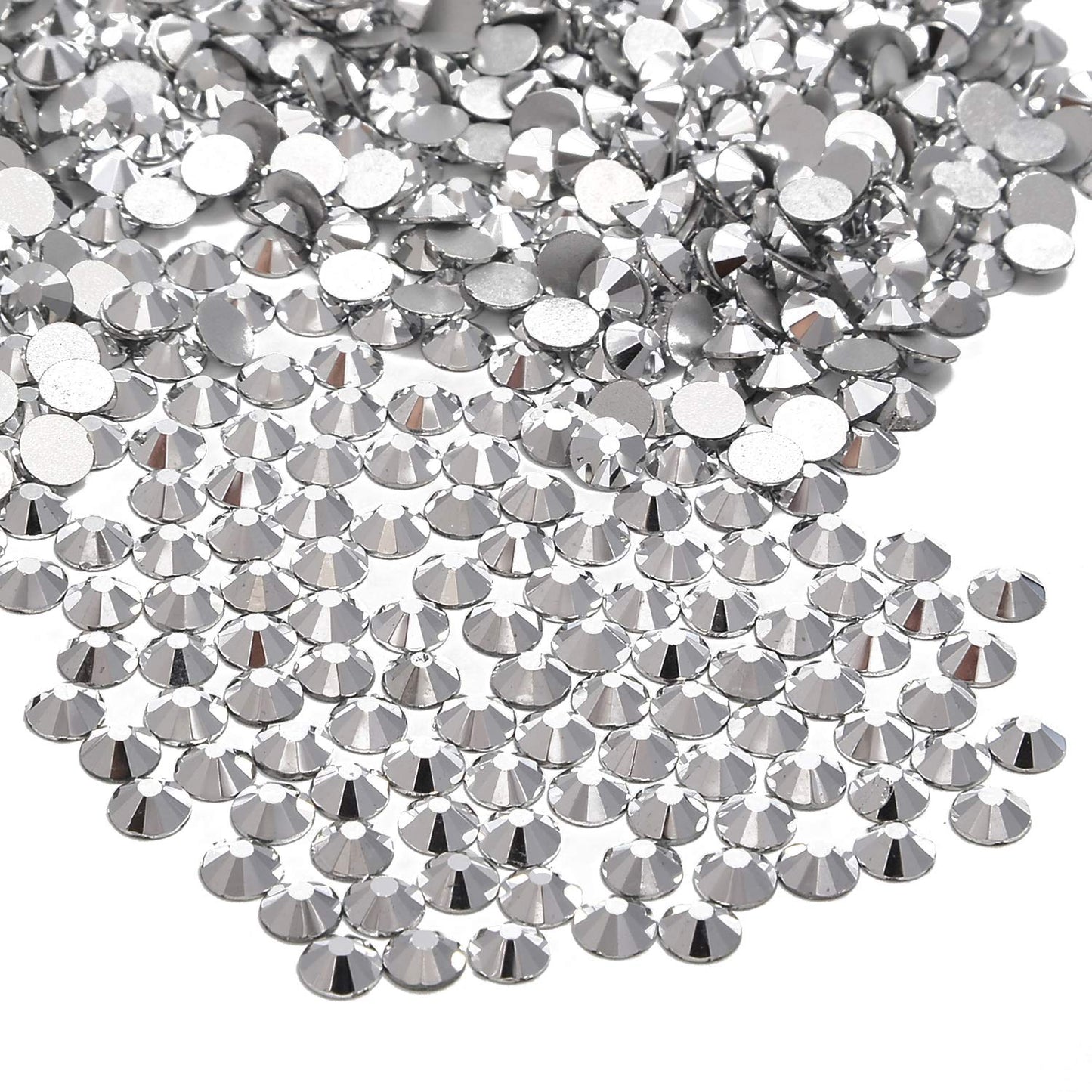 NCB 2000pcs Flatback Round Glass Nail Art Rhinestones Crystal for DIY Making Accessories Shoes, Clothes, Face Art, Bags, Manicure (Labrador, SS8 2000pcs)