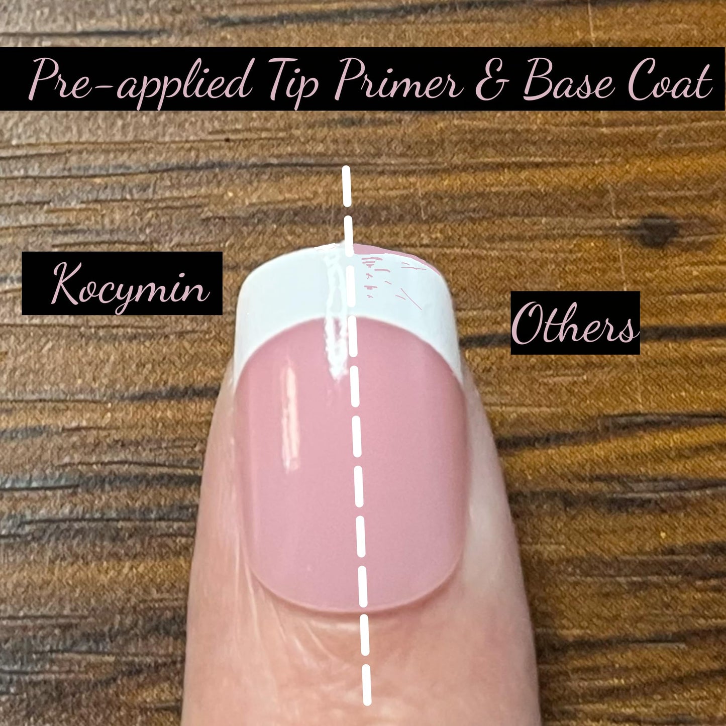 Kocymin Press On Nails, 5 sets 15 size | Increased Adhesion | Pre-applied Coat | Reusable & Damage-free Removal | 3 Weeks Lasting, No Glue Included (A-S Coffin)