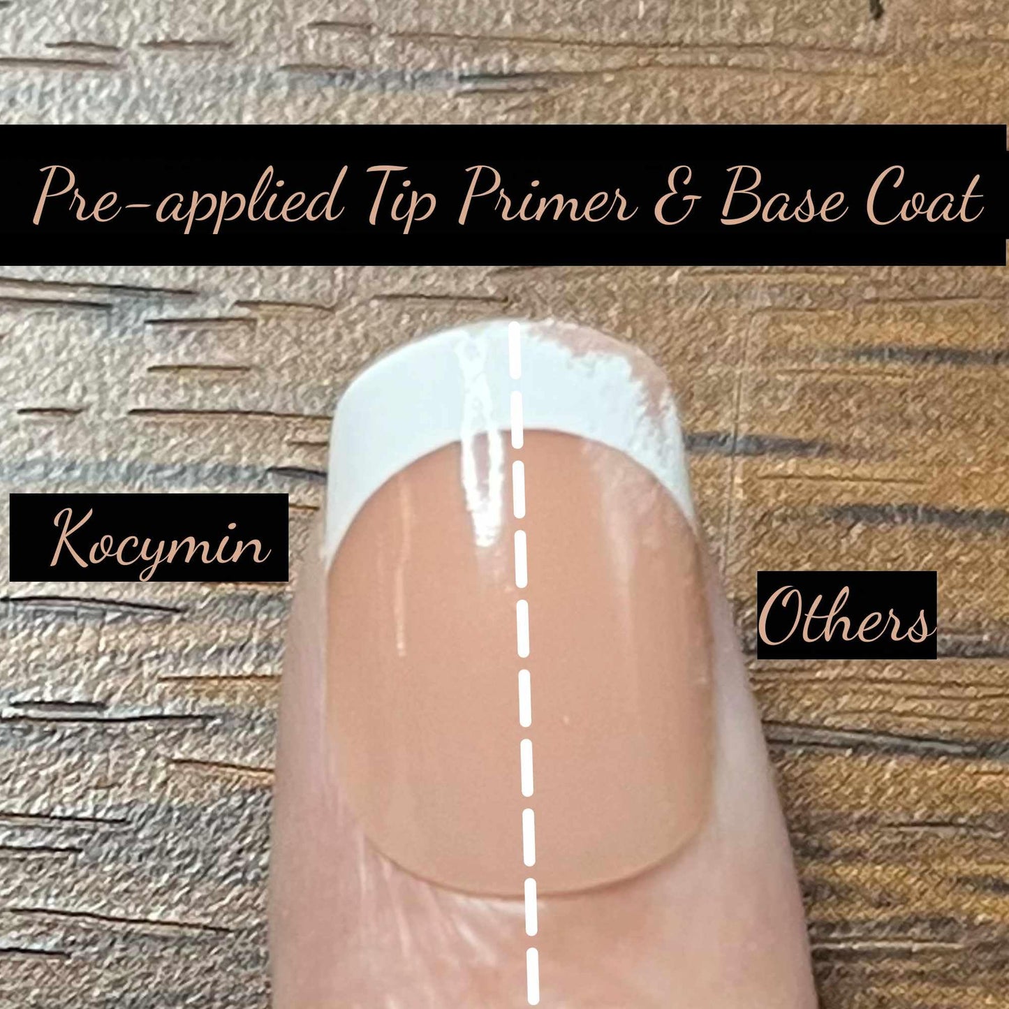 Kocymin Press On Nails, 5 sets 15 size | Increased Adhesion | Pre-applied Coat | Reusable & Damage-free Removal | 3 Weeks Lasting, No Glue Included (B-Square)