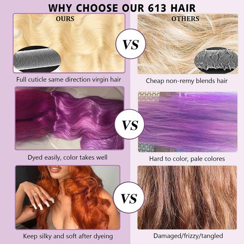 613 Blonde Bundles Human Hair Body Wave Single Bundle 16 Inch 12A Grade 100% Unprocessed Human Hair Brazilian Virgin Hair Weave 613 Body Wave Bundles Machine Double Weft 100G