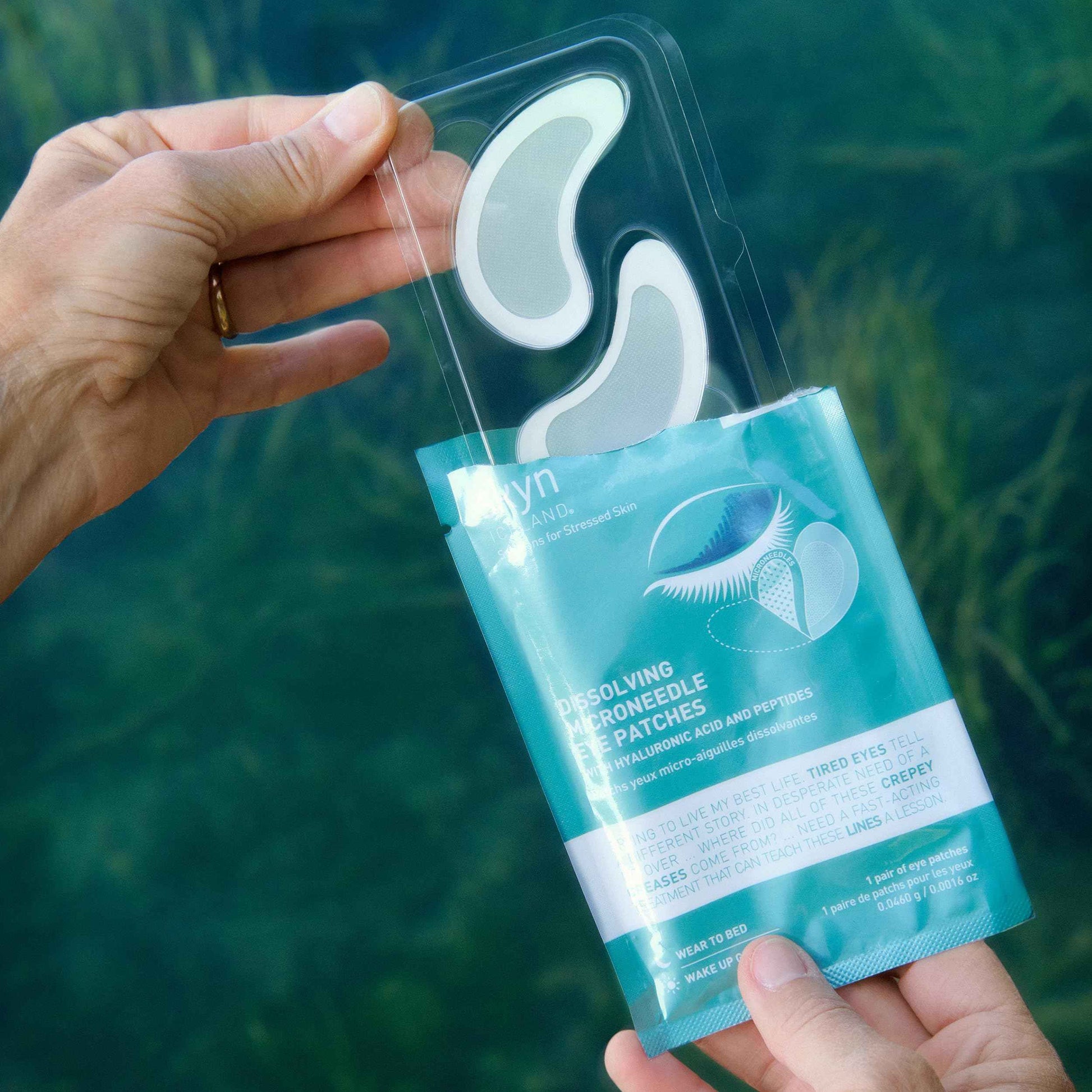 skyn ICELAND Dissolving Microneedle Under Eye Patches with 39% Hyaluronic Acid and Peptides, No Slip Overnight Eye Mask for Fine Lines, Wrinkles and Firming, Vegan, All Skin Types, 3 Pairs