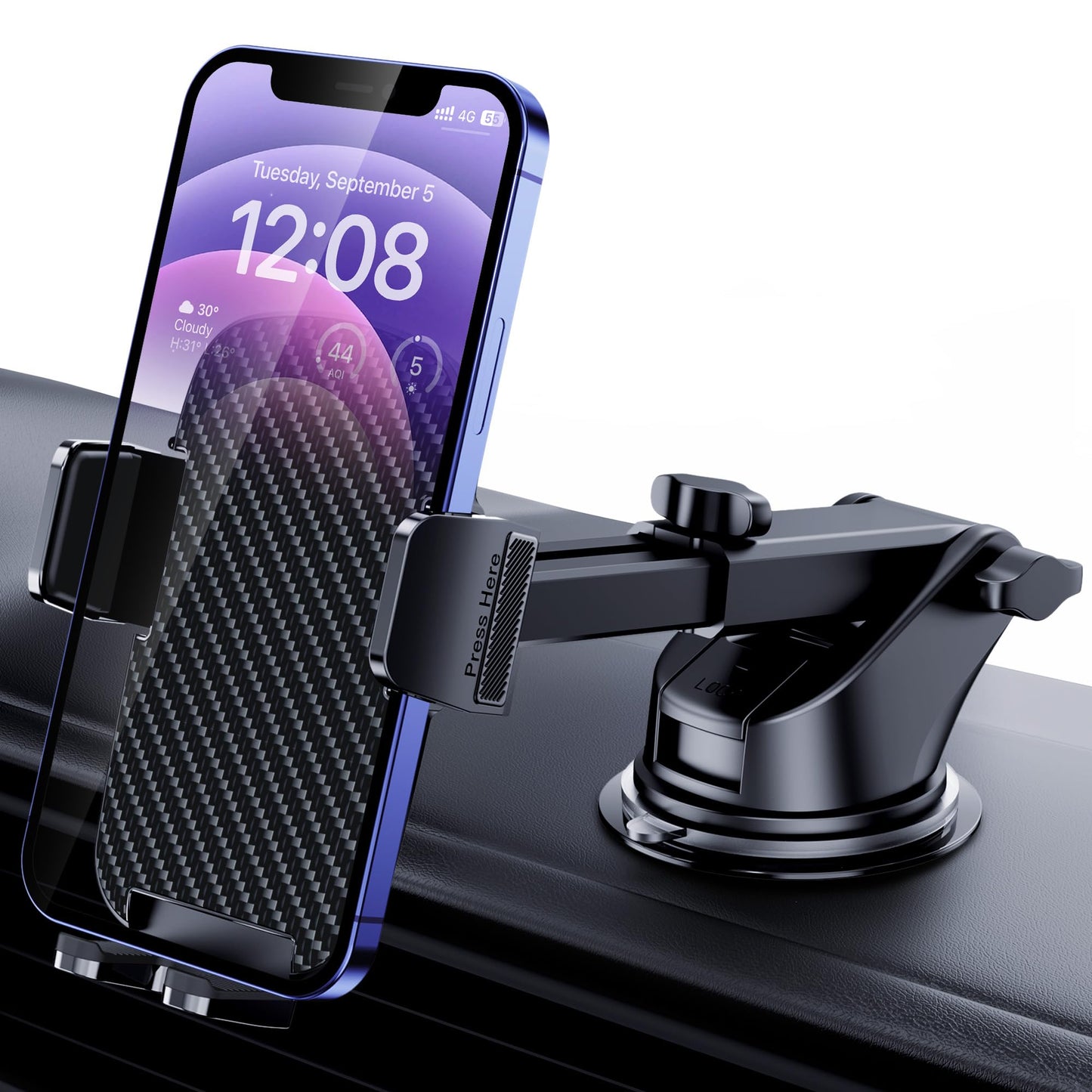 Qifutan Phone Holders for Your Car with Newest Military-Grade Suction Phone Stand for Car [Super Stable] Automobile Car Mount for iPhone Universal Car Dashboard Windshield Mount Fit iPhone Smartphones