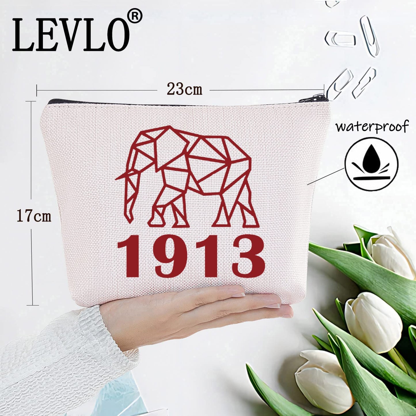 LEVLO DST Theta Sorority Cosmetic Make Up Bag DST Elephant Sorority Gifts Sister Friend Makeup Zipper Pouch Bag For Sisters Feiend(Sister Friend)