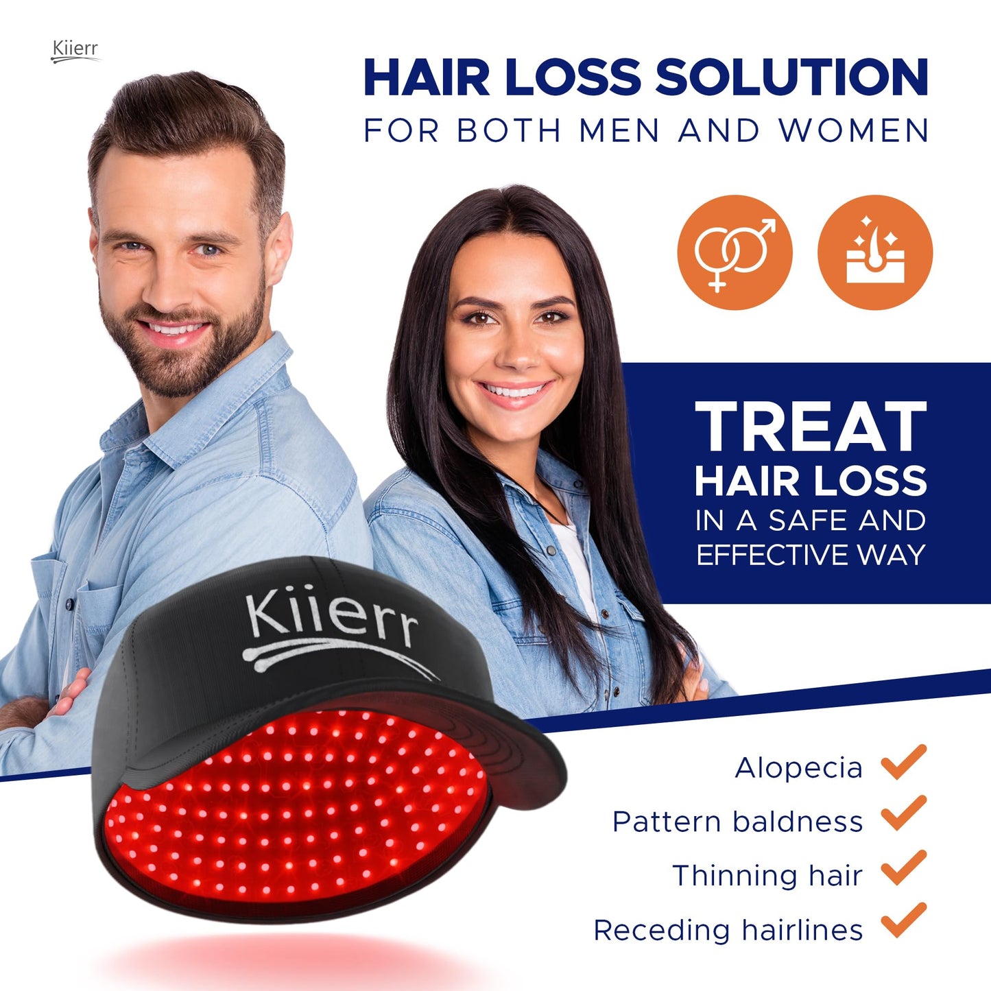 Kiierr 272 Premier Laser Cap | FDA Cleared For Hair Loss In Men & Women | Full Scalp Treatment to Reverse Thinning | 272 Medical Grade Lasers, Not LEDs