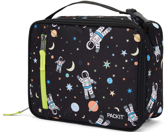 PackIt Freezable Classic Lunch Box, Spaceman, Built with EcoFreeze Technology, Collapsible, Reusable, Zip Closure With Zip Front Pocket and Buckle Handle, Perfect for School Lunches