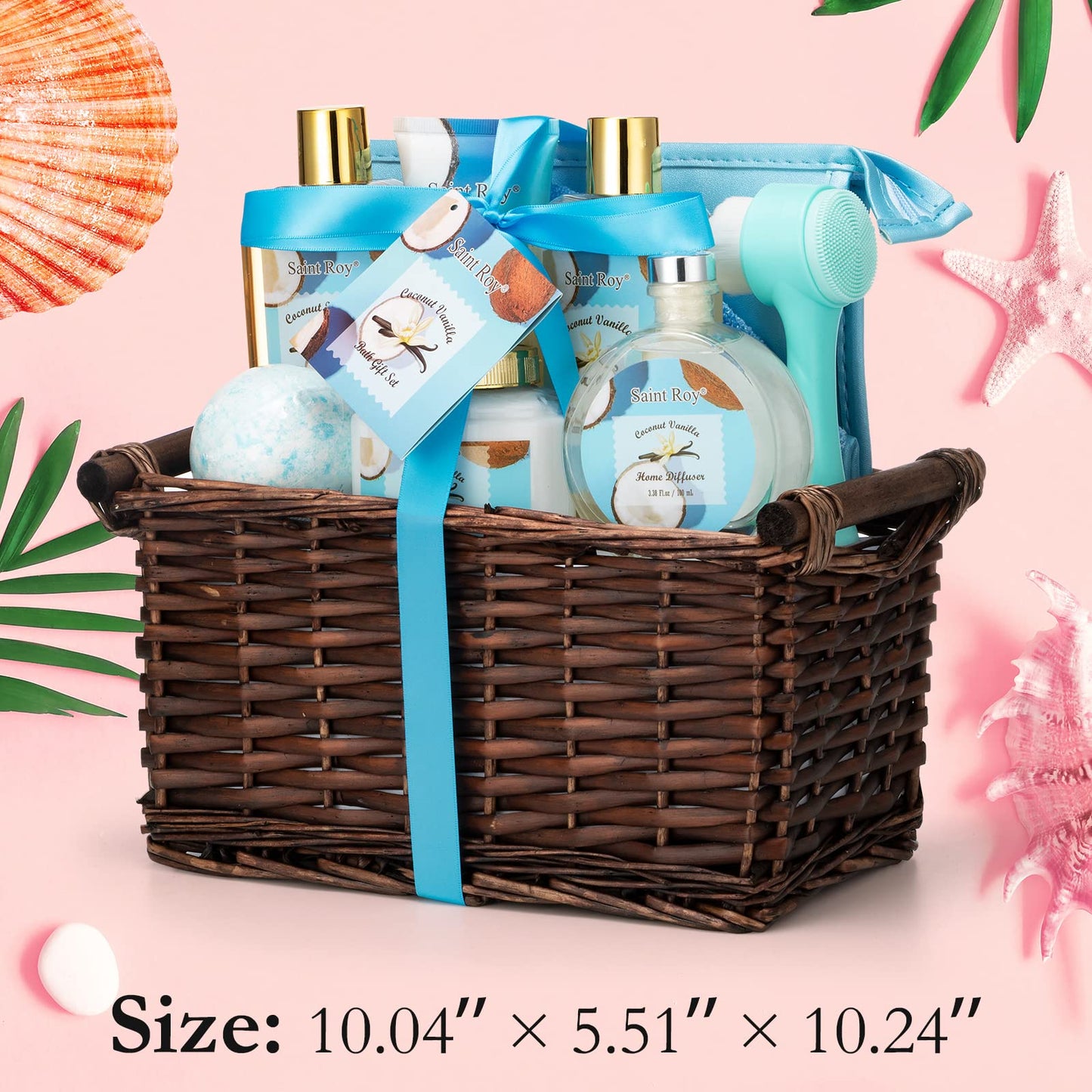 Spa Gifts for Women, Home Spa Kit Coconut & Vanilla Scents. Bath & Body Gift Set, Luxury Home Spa Bath Gift Basket, Home Spa Kit Include Bubble Bath, Body Lotion. Birthday Gifts for Women