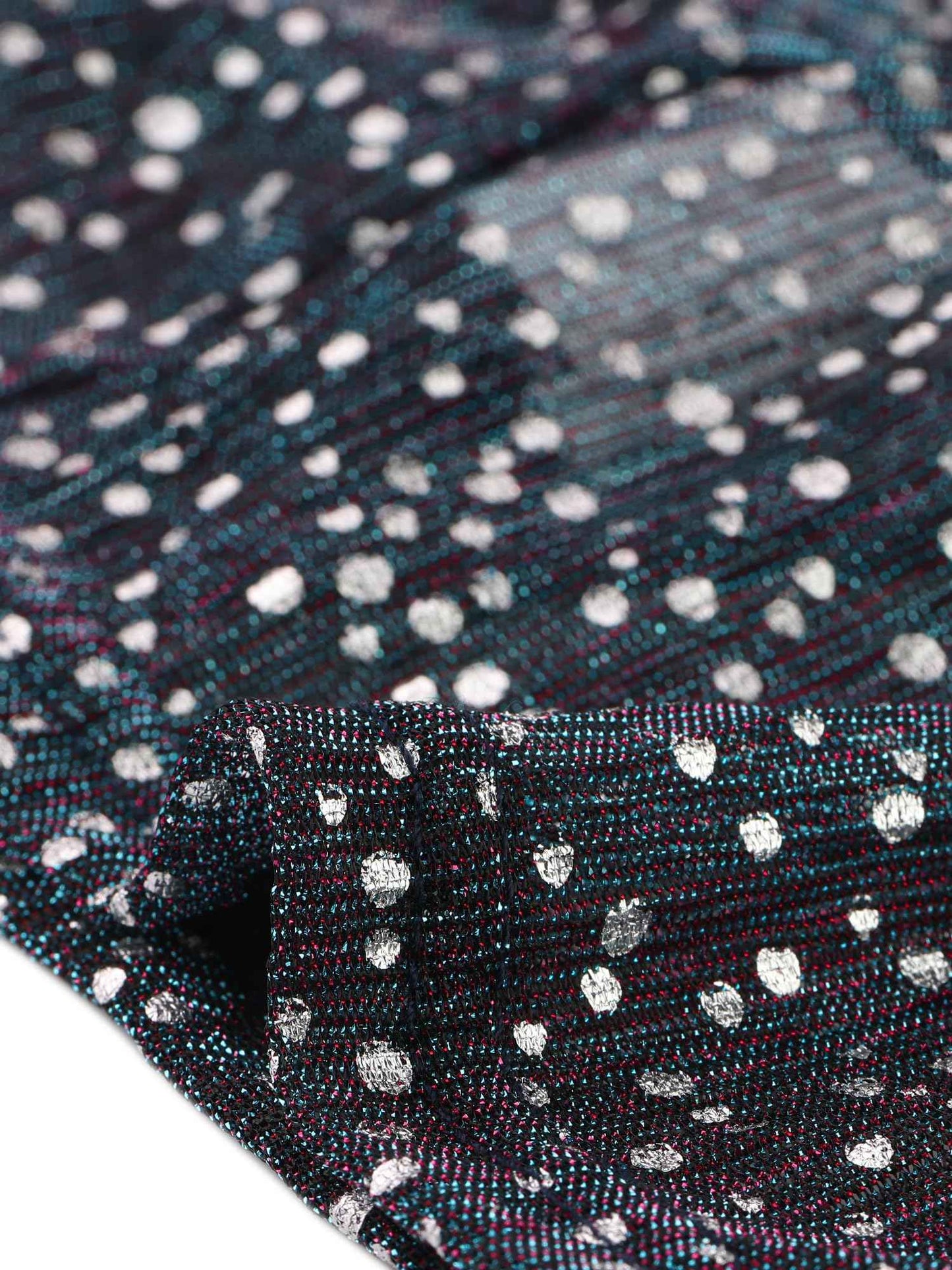 Allegra K Women's Crop Bomber Jacket Sheer Tops Mesh Sparkly Glitter Rave Outfit Halloween Clubwear Night Out Top Medium Light Blue