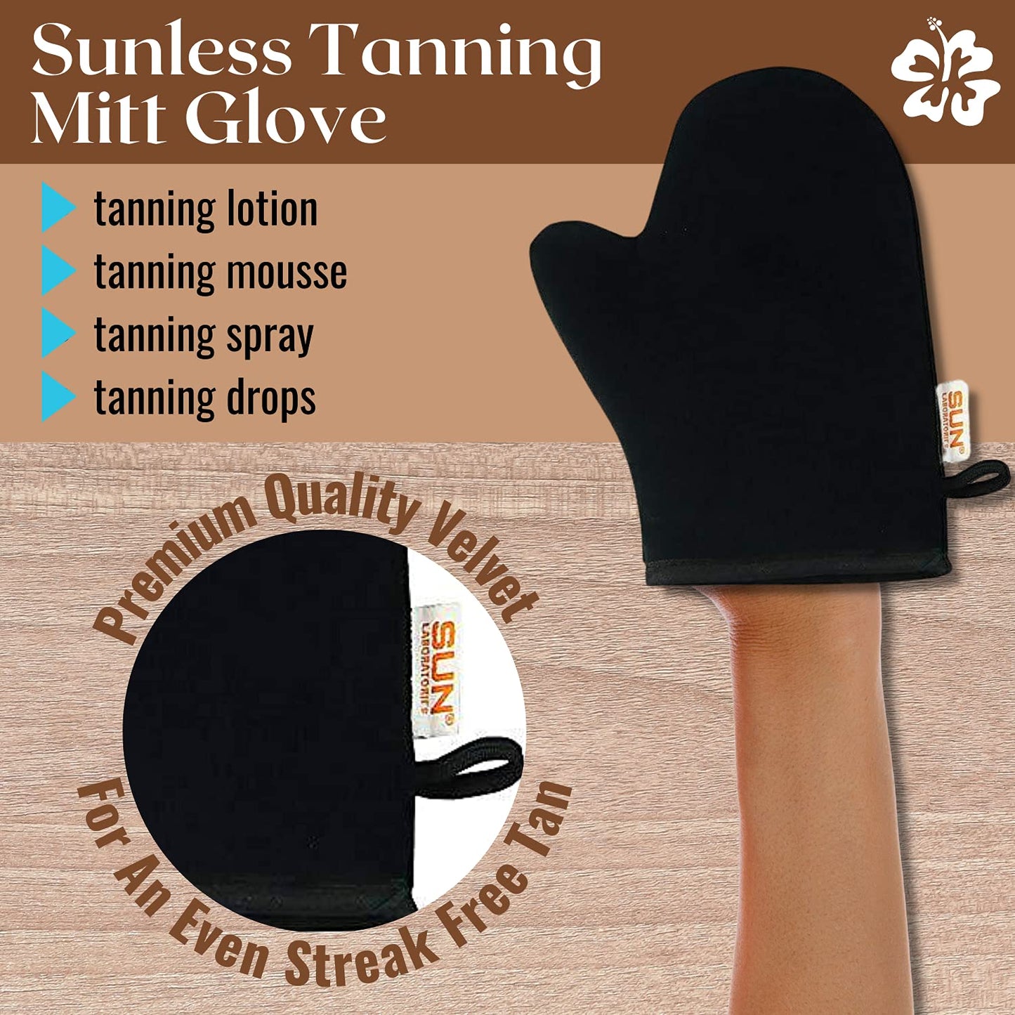 Sun Laboratories By Giesee Tanning Mitt - Deluxe Self Tanning Mitt, Lotion Applicator, and Glove Set for Easy Application - Sunless Tanning Lotion for Smooth, Even Tan