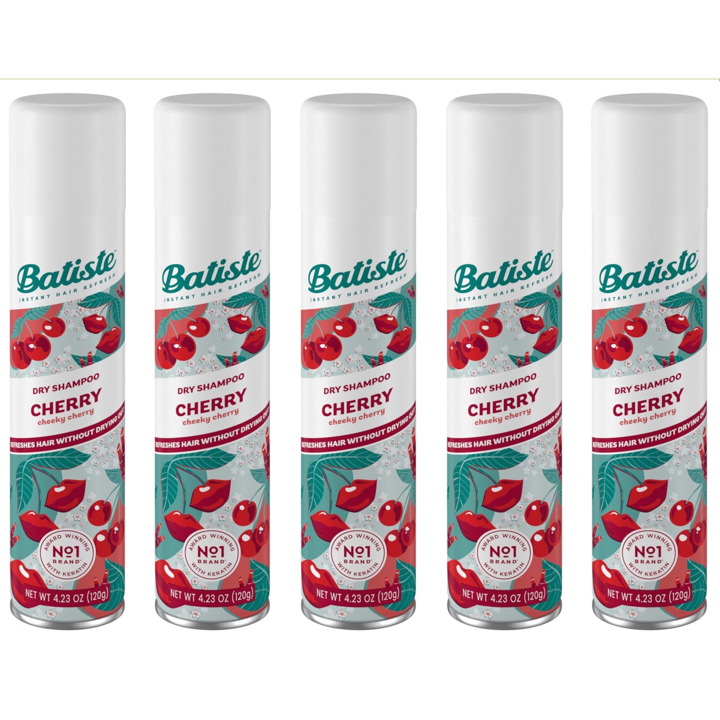 Batiste Dry Shampoo 4.23oz, Cherry Scent (Pack of 5)