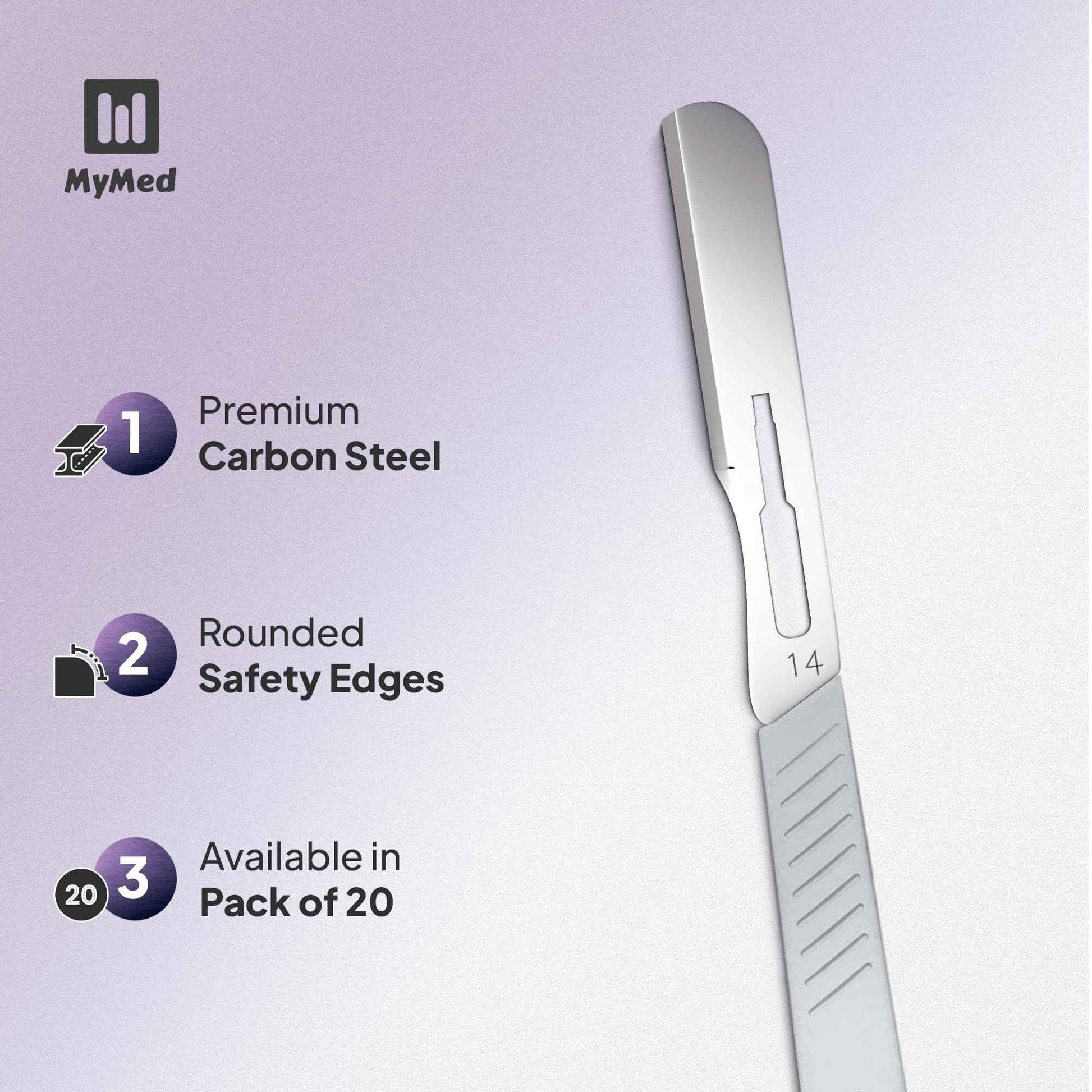 MyMed Disposable 14R Dermaplaning Razors - Pack of 20 Dermaplane Razor for Women Face, Dermaplane Scalpels Dermaplaning Tool for Face