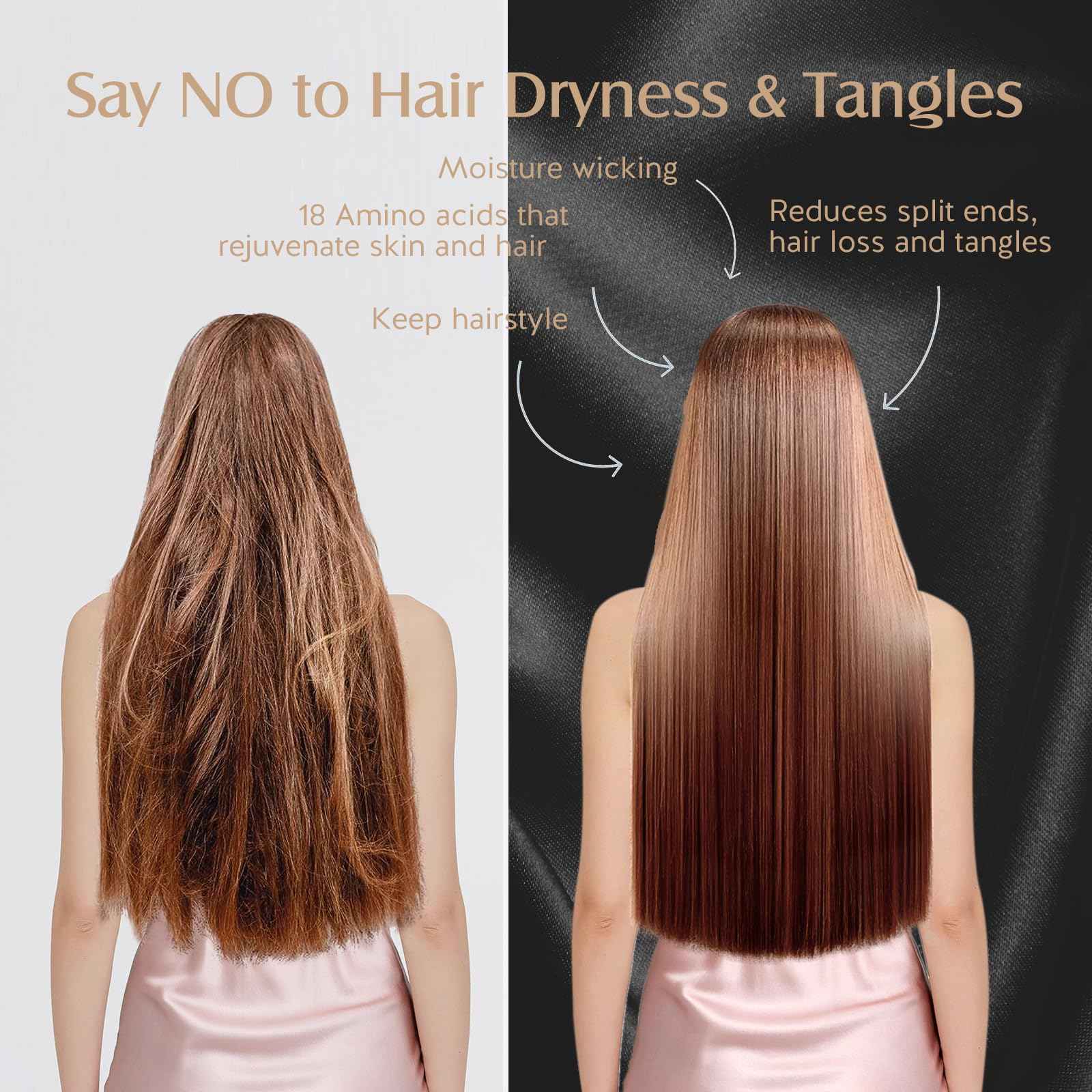 YFONG Double Layered 100% Silk Bonnet for Sleeping Women, 22 Momme Pure Mulberry Silk Sleep Shower Cap with Adjustable Elastic Band Stay On Head，Reduce Frizz, Keep Hairstyle, Black, L