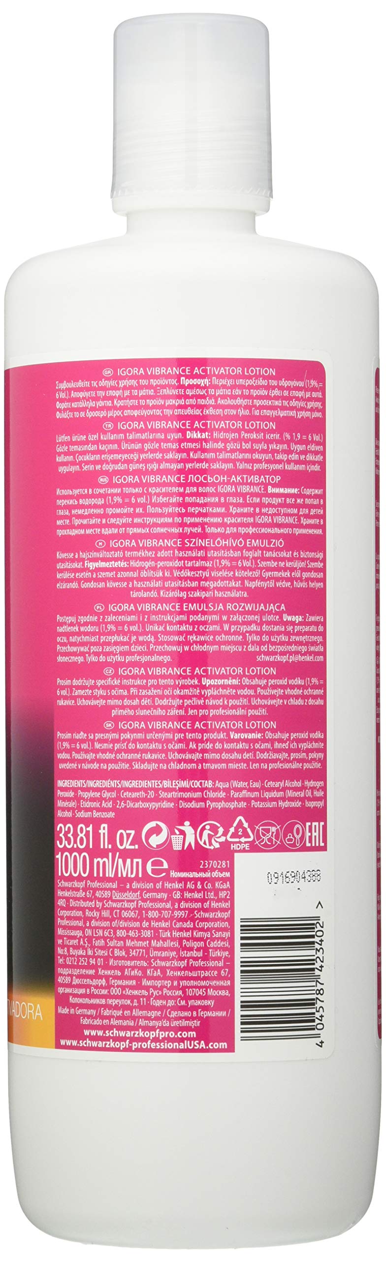 Schwarzkopf Igora Royal Vibrance Activating Lotion 1.9% (6 Volume) 1 Liter