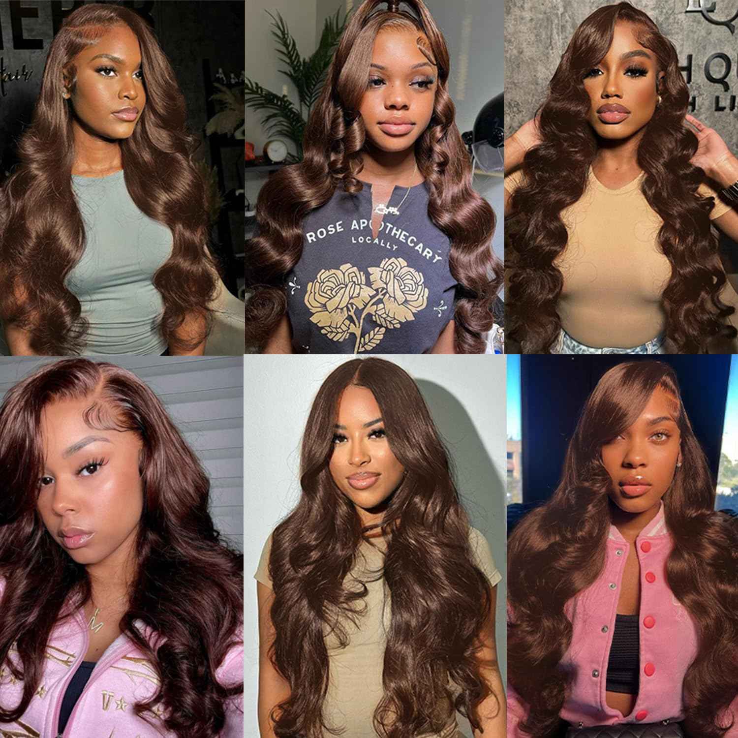 Chocolate Brown Lace Front Closure 4x4 Human Hair 20 Inch Body Wave Transparent Lace High Density Pre Plucked Baby Hair Light Brown Unprocessed Brazilian Virgin Human Hair