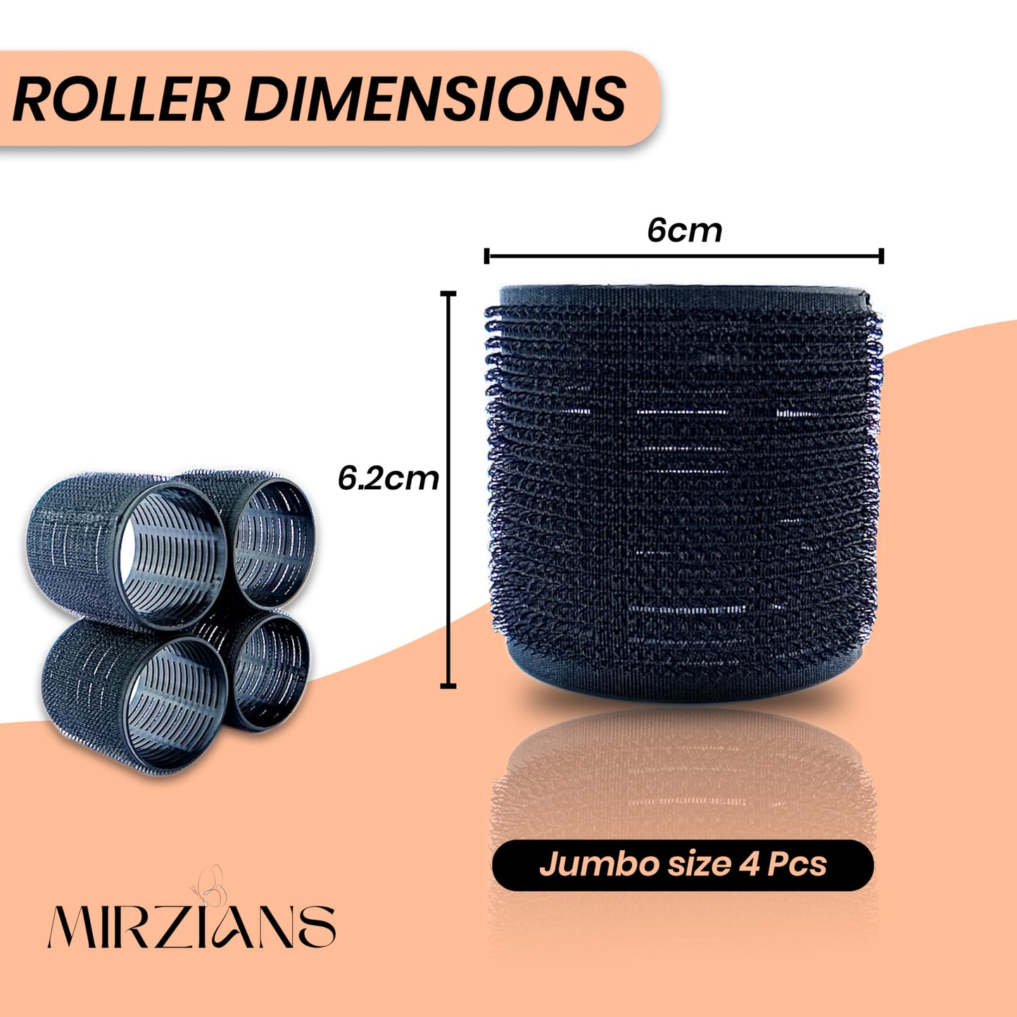 MIRZIANS 8pcs Heatless Small Hair Rollers with 8 Clips- Self Holding Velcro Curlers for Short Hairs-Gripping Sticky Hair Curler- No Heat Rollers for Hair Curls-Salon Hairdressing Curling Tool.