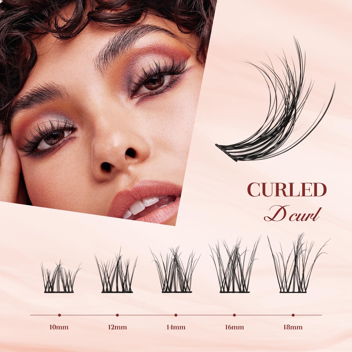 Higu clace Cluster Lashes 140Pcs, 3D Multiple Layers Eyelash Clusters 18mm, Fluffy Lash Clusters D Curl, Curled and Lightweight DIY Lash Extension Large Tray (3D Curled 18mm)