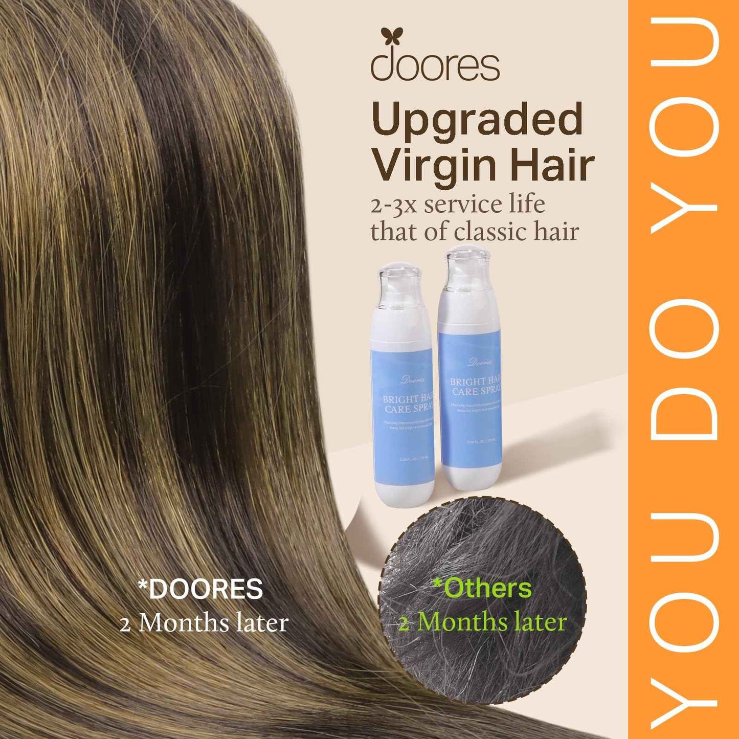 DOORES U Tip Hair Extensions Human Hair, Chocolate Brown to Caramel Blonde 18 Inch 50g/50s, K Tip Extensions