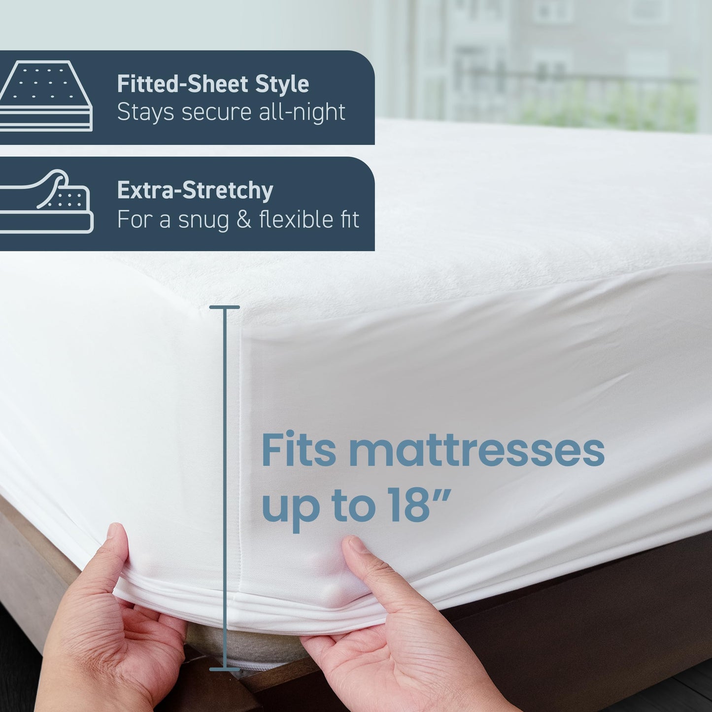 SafeRest 100% Waterproof Twin XL Size Mattress Protector - College Dorm Size for Back to School - Machine Washable Cotton Mattress Cover for Bed - Perfect Bedding Airbnb Essentials for Hosts