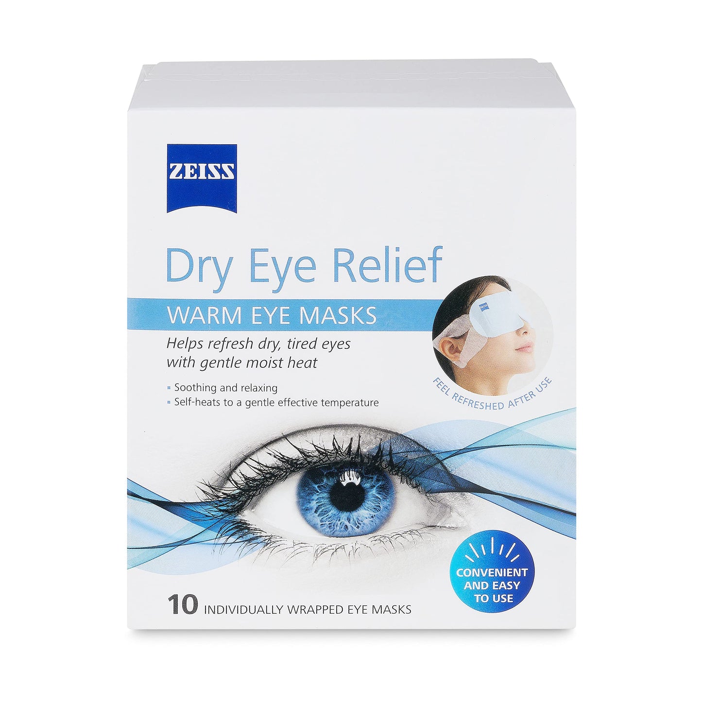 ZEISS Warm Eye Masks, 10 Count for Dry Eye Relief