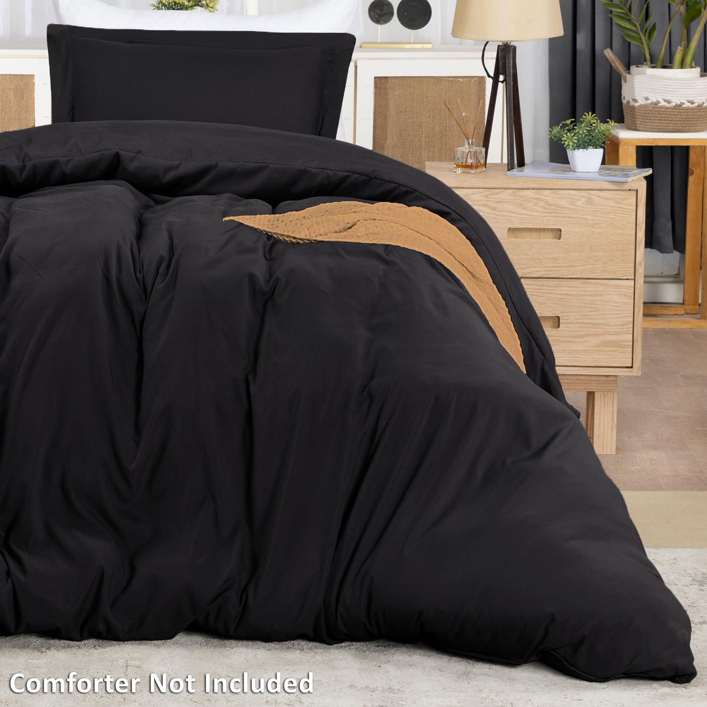 Utopia Bedding Duvet Cover Twin Size - 1 Duvet Cover with 1 Pillow Sham - 2 Pieces Bedding Duvet Cover with Zipper Closure - Soft Brushed Microfiber, 68 X 90 Inches (Pack of 10, Twin Black)