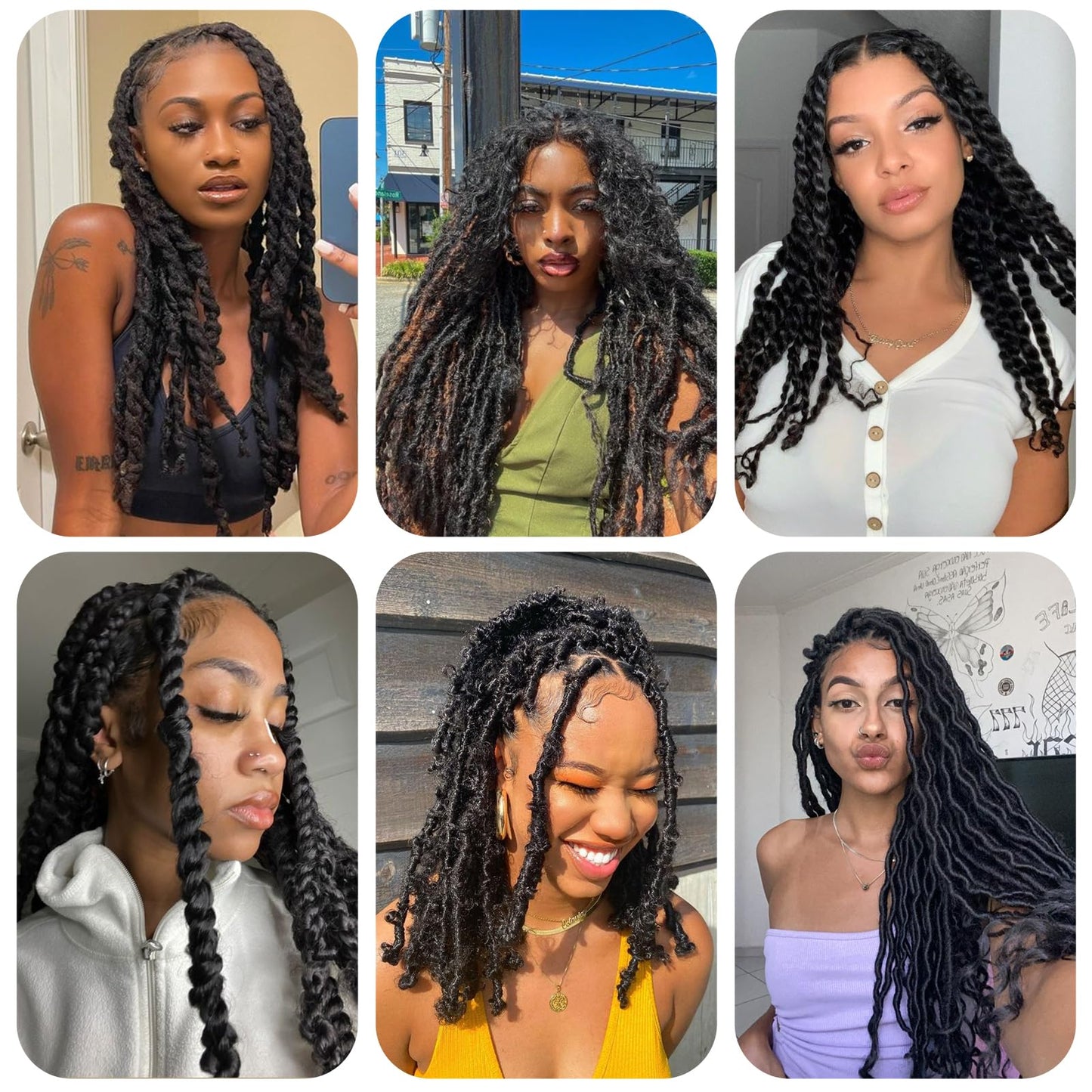 Springy Afro Twist Hair 8 Inch 7 Packs Marley Hair Pre fluffed Spring Twist Hair for Distressed Soft Locs Pre separated Crochet Braiding for Black Women(8inch, 27-7)