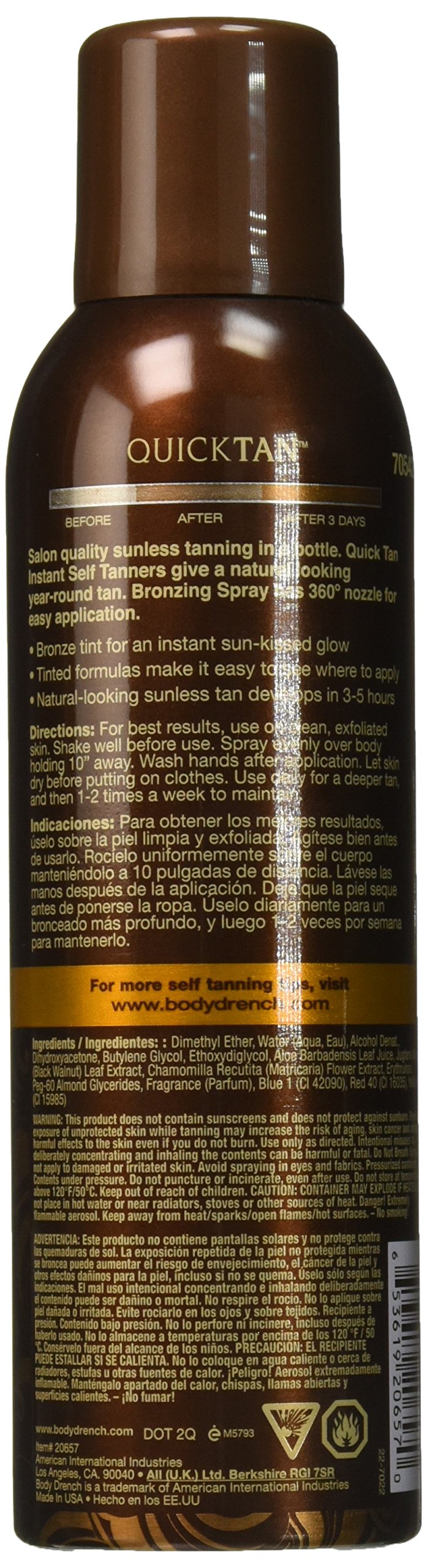 Body Drench Quick Tan Instant Self Tanning Spray, Medium Dark, 6 oz (Pack of 3)