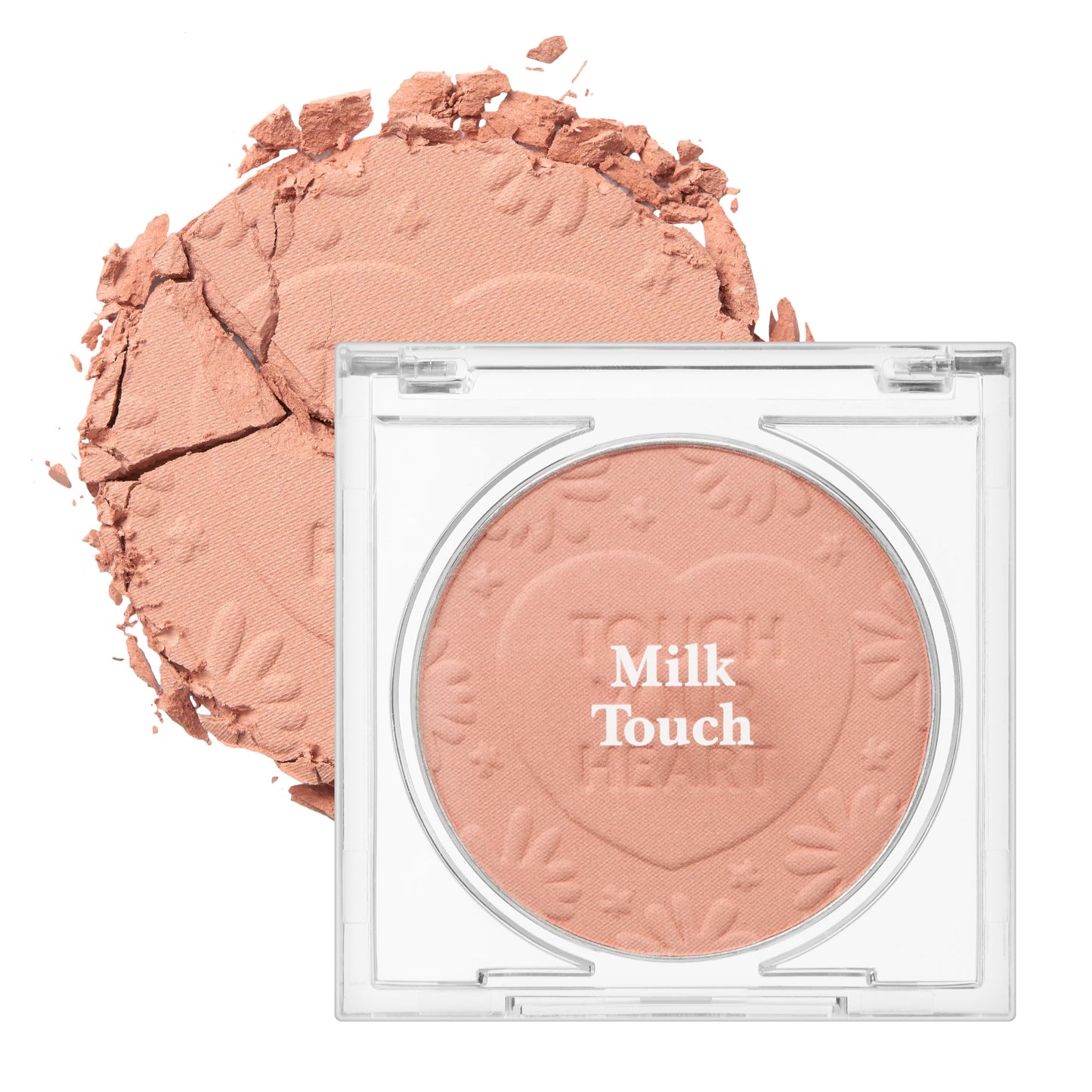 MILKTOUCH Touch My Cheek in Bloom Blush Sunset Rose | Face Blushes Compact Powder Makeup | Shimmer Powder Blush Oil Absorbing Powder Compact | Face Powder for Oily Skin Korean Blush (0.18 oz)