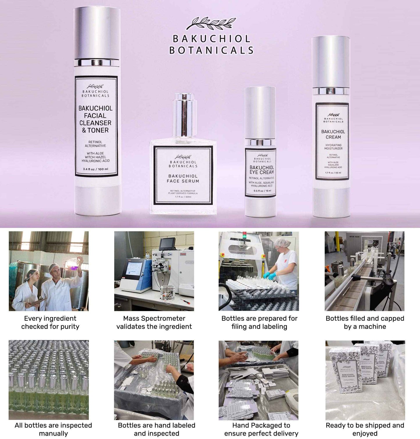 Bakuchiol Moisturizer Cream 1.7 Oz - Retinol Alternative - All Natural Plant Derived Ingredients - Bakuchiol and Squalane, Aloe, Hyaluronic Acid, Squalane, Vitamin E, B5