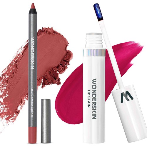Wonderblading Lip Stain Peel Off Masque (Darling) with 360 Contour Lipliner (Ruby)