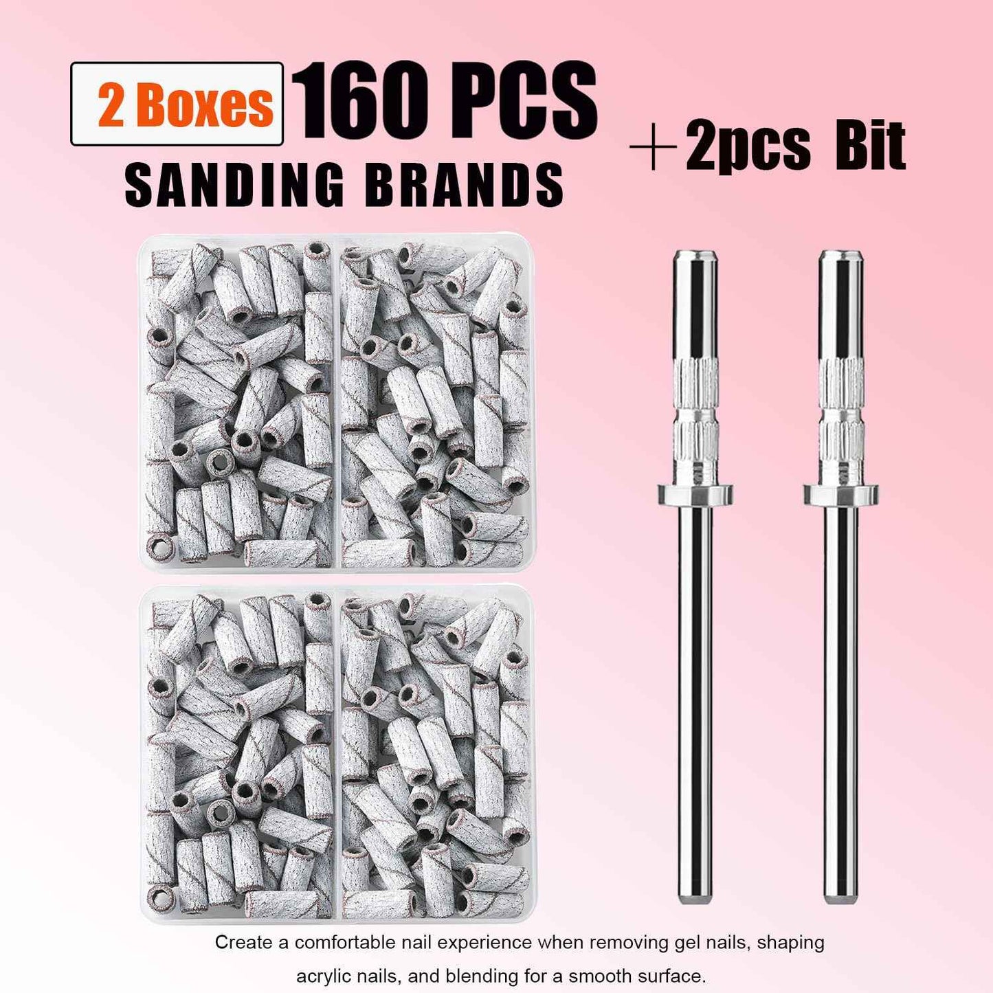 ASWEINA Small Sanding Bands for Nail Drill with 3.1mm Mandrel Bit, 160 Pcs Set Mini Small Sanding Bands Nail File Nail Drill Bits for Acrylic Nails Gel Manicures and Pedicures(180# Zebra)