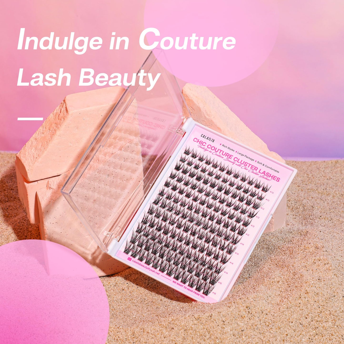 CALAILIS Lash Clusters DIY Cluster Eyelash Extensions 144pcs Natural Cluster Lashes Mega Volume Individual Lashes Reusable Wispy Eyelash Clusters (YY29,D-10-16MIX)