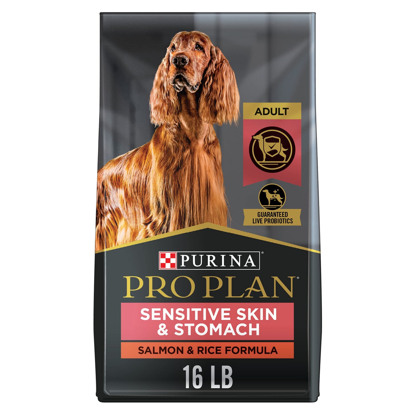 Purina Pro Plan Sensitive Skin and Stomach Dog Food Salmon and Rice Formula - 16 lb. Bag