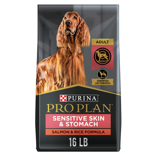 Purina Pro Plan Sensitive Skin and Stomach Dog Food Salmon and Rice Formula - 16 lb. Bag