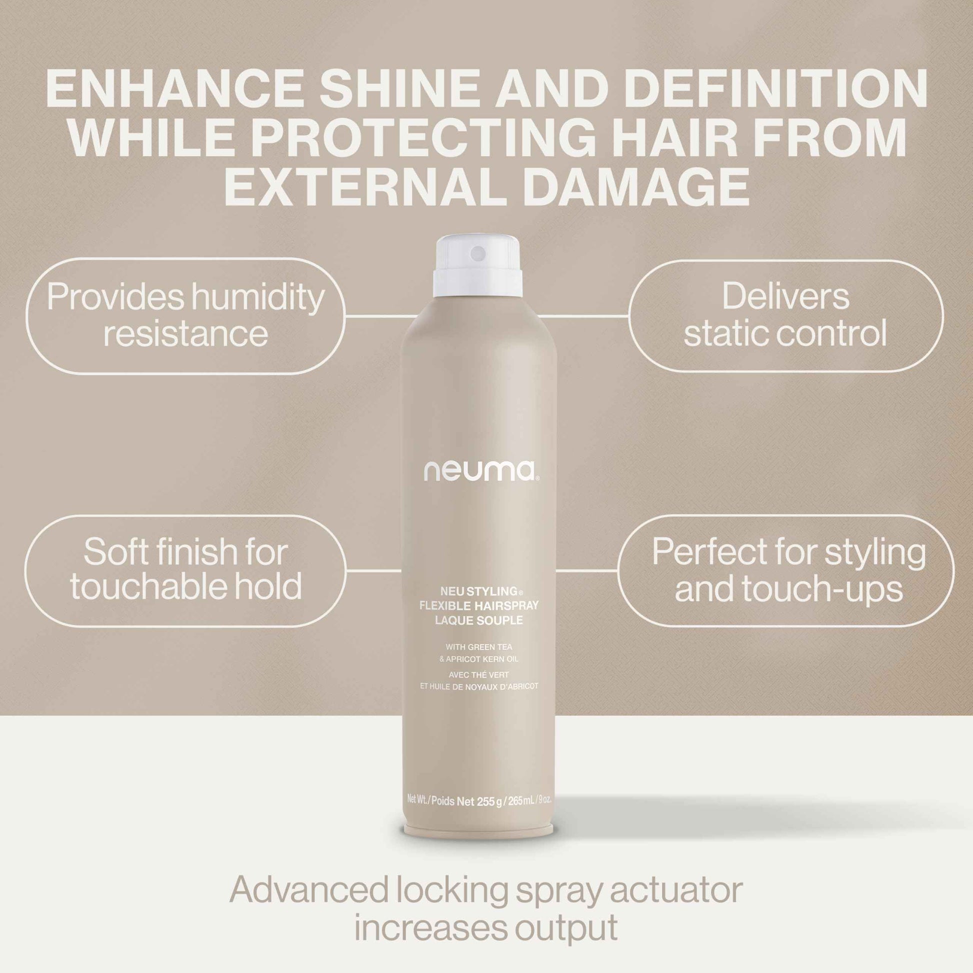 NEUMA Neu Styling Flexible Hair Spray 9 Fl. Oz. Hairspray for Women with Lavender, Mandarin & Vanilla Scent, Flexible Hold Styling Hairspray