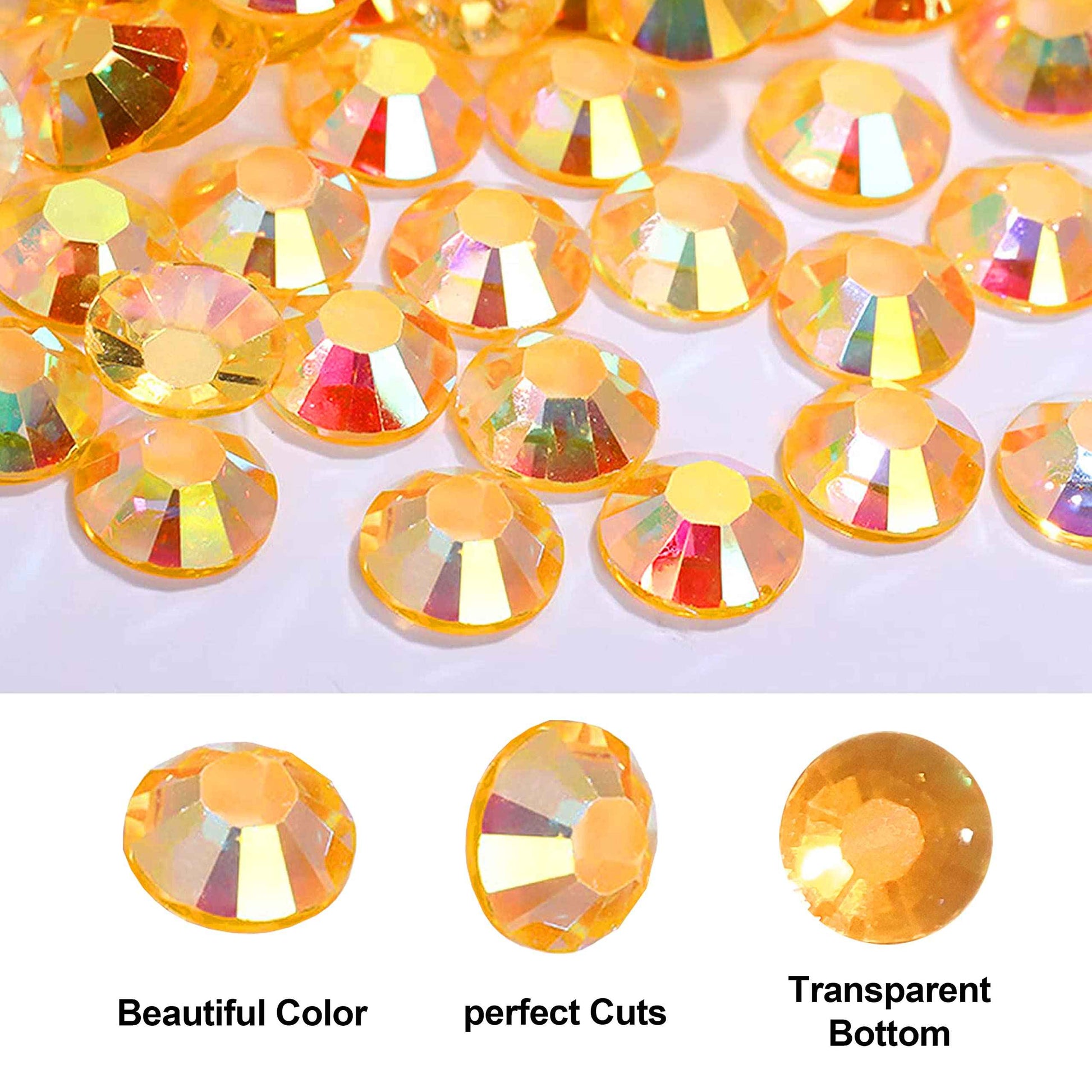Taipoilbow 5000pcs Jelly AB Rhinestones,Resin Non Hotfix Rhinestones Flatback Rhinestones Nail Gems Rhinestones for Crafts DIY Creative Design,Clothes,Makeup,Nail Art (Clear Citrine AB)