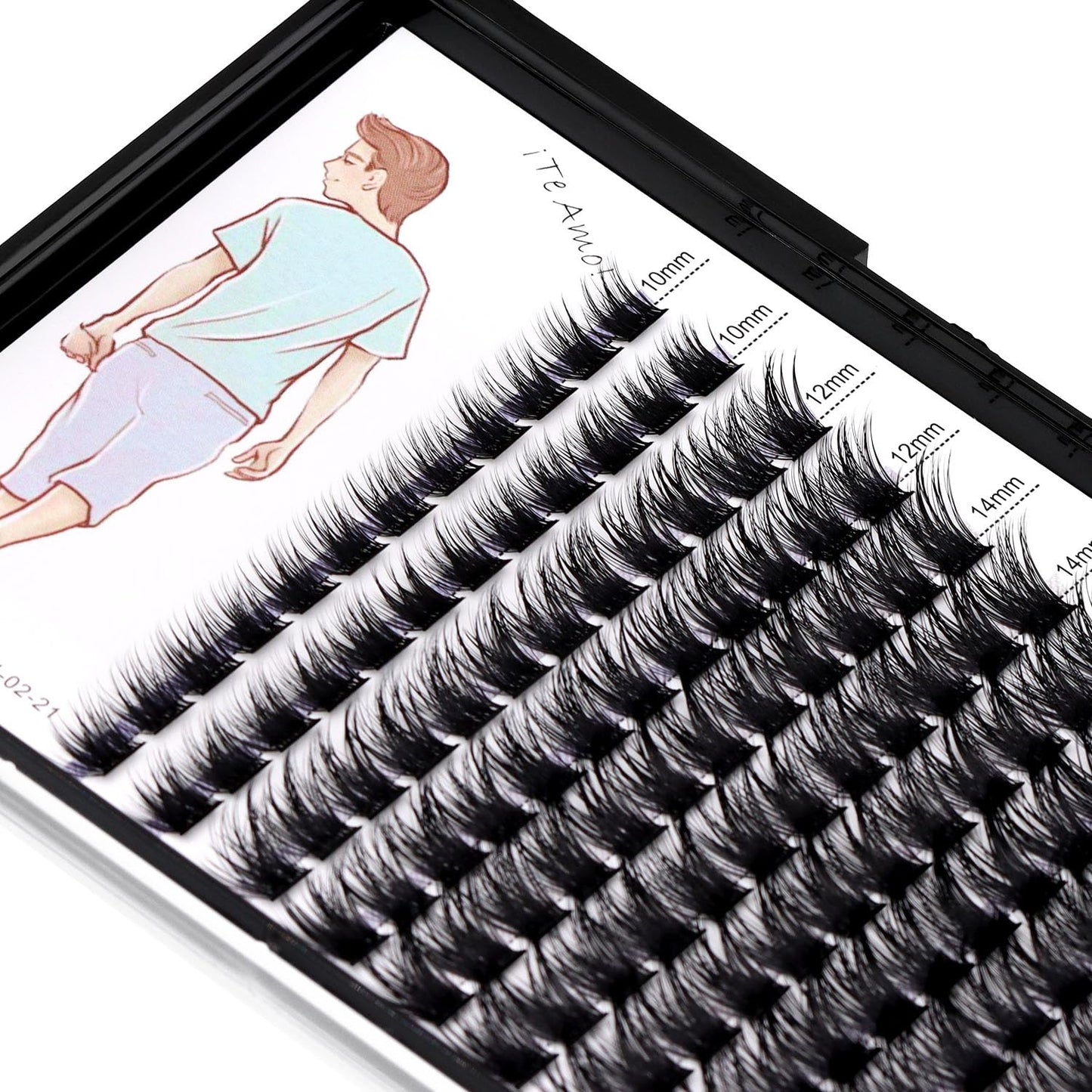 Dedila Large Tray-Grafted mixed 10-12-14-16mm Wide Stem Individual False Eyelashes120 Clusters D Curl Volume Eye Lashes Extensions +2 in 1 Bond&Seal+ 1pcs Tweezer (Lash Kit-mixed10-12-14-16mm)