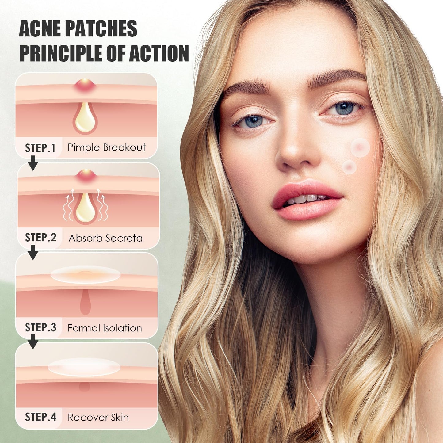 PITHER Pimple Patches for Face, Hydrocolloid Invisible Absorbing Acne Patches Cystic Zit Stickers Cute Star and Round Acne Spot Dots Patch Combination 488 Count, Blemish Cover for Skin Care