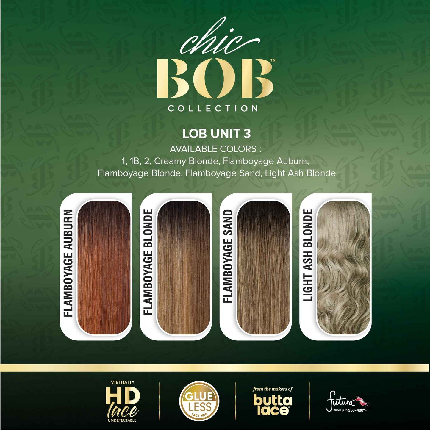 Sensationnel Chicbob Lace Frontwig - Lob Unit 3 Face Framing Glueless Wig Wide 5 Inch Deep Part Synthetic Preplucked Hairline (LIGHTASHBLONDE)