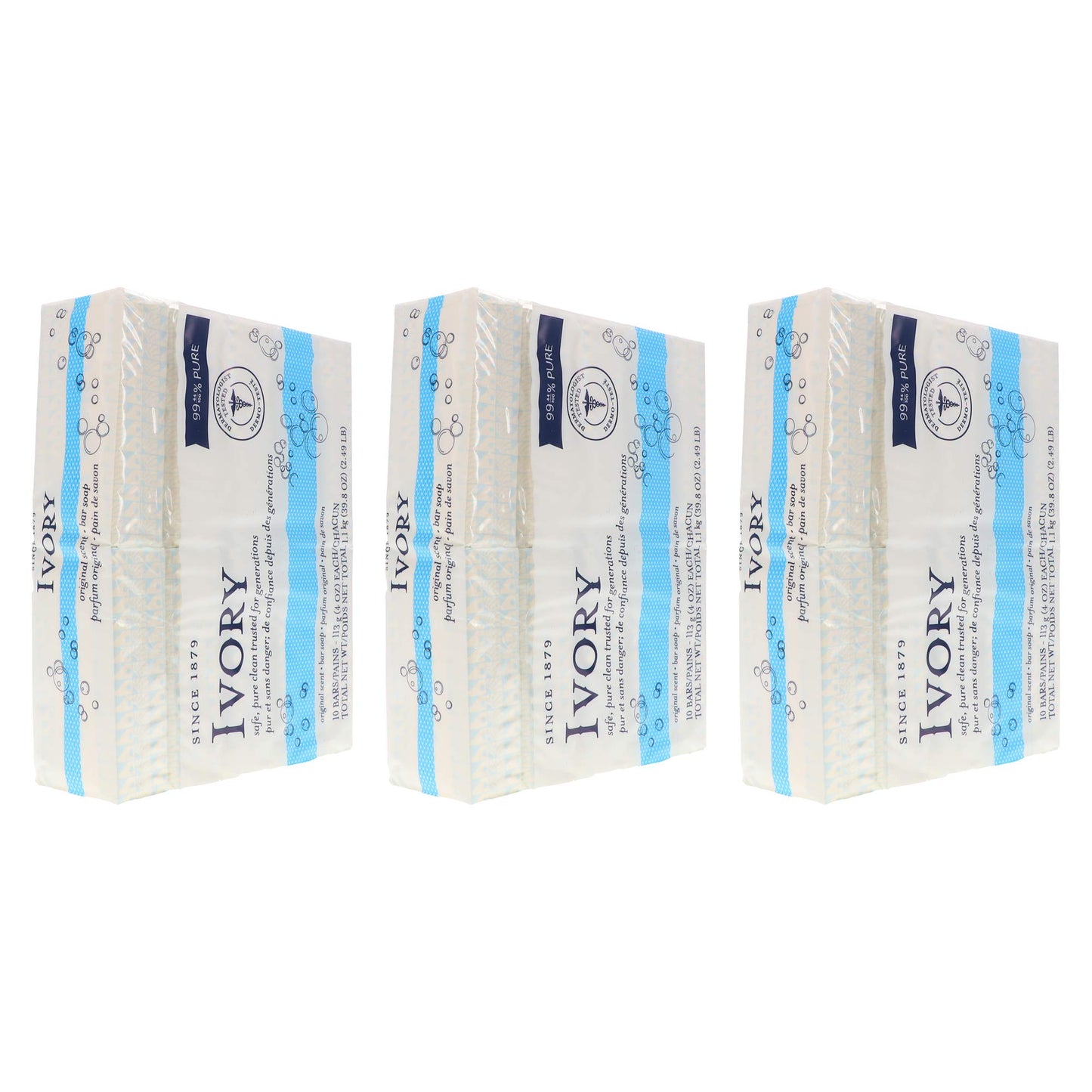 Ivory Soap, Original 4 oz Bars 10 ea (Pack of 3)