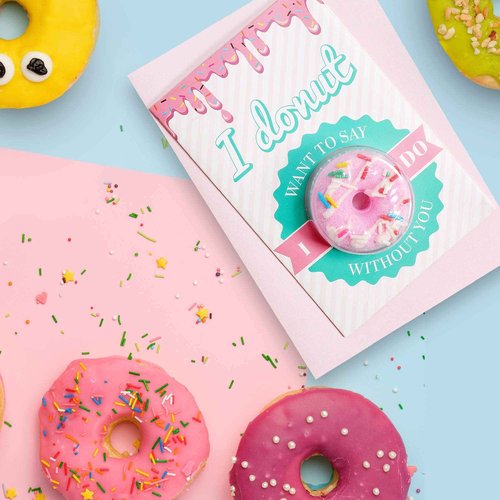 Bridesmaid Proposal Cards with Bath Bombs | Bridesmaids Proposal Gifts | Bridesmaid Card Pack | Be My Bridesmaid | Donut Style (10 Pack)