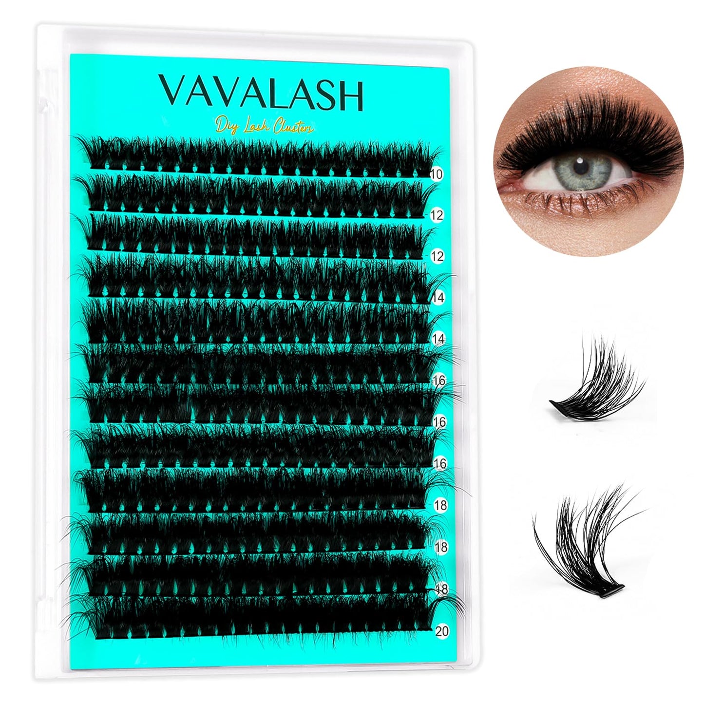 VAVALASH 80D Lash Clusters Wispy Volume Individual Lashes DIY Eyelash Extensions Individual Cluster Lashes Faux Mink False Lashes DIY Lashes at Home (80D,10-20MIX)