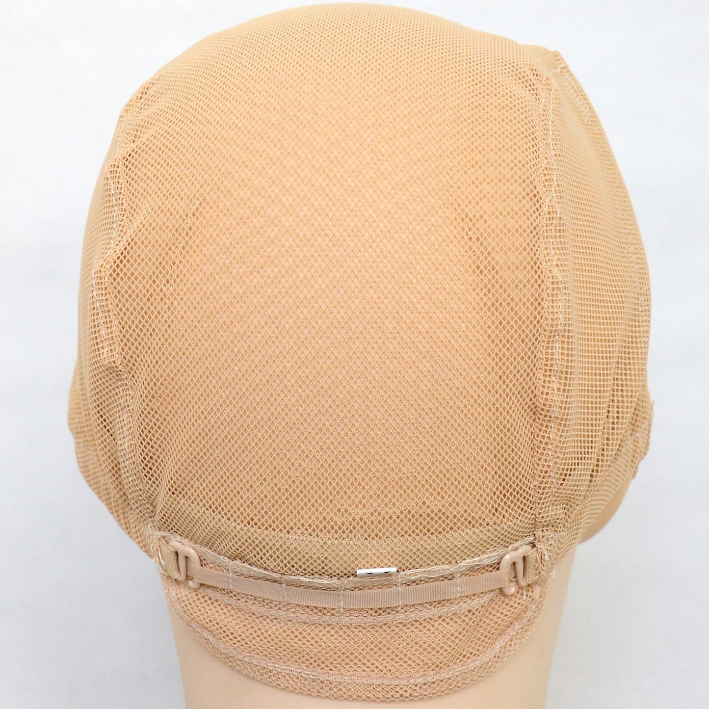 BLUPLE Mesh Wig Caps for Making Wigs 2 pcs Beige Color Stretch Weaving Caps with Back Adjustable Straps For Women (Medium, Beige Streth Cap)