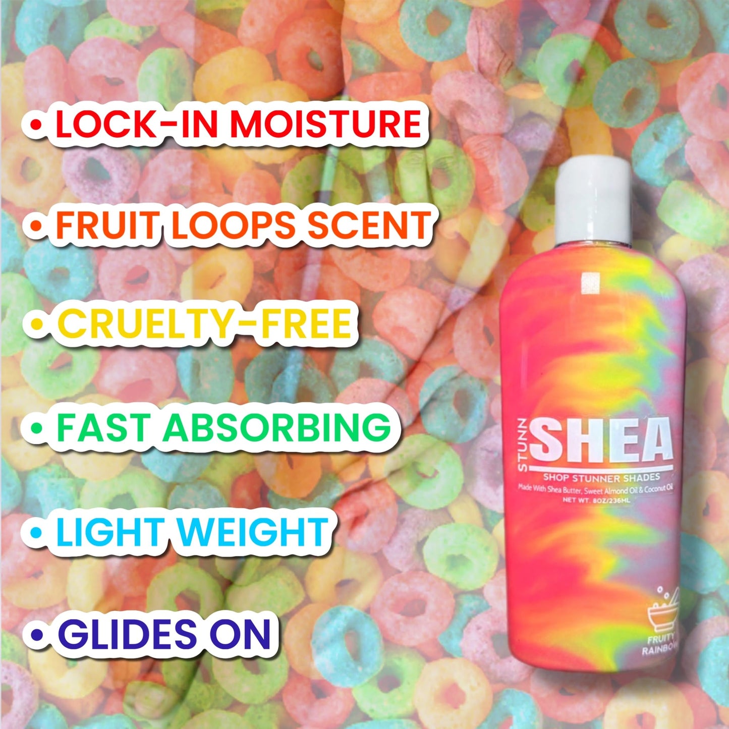 Shop Stunner Shades | Fruity Rainbow Nourishing Daily Moisturizering Body Lotion with Shea Butter. Lighweight and Smooth, 8 fl oz