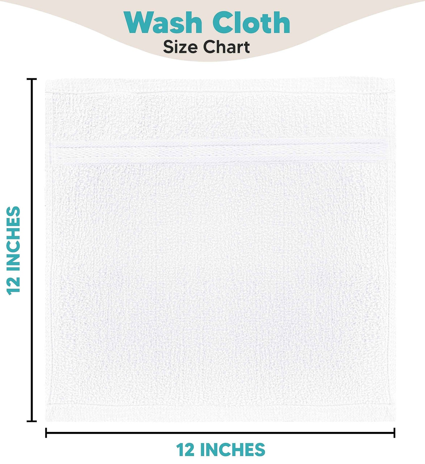 Towel and Linen Mart 100% Cotton- Wash Cloth Set -Pack of 4,Quick Dry,Luxurious,Absorbent,Soft Feel Spa & Hotel Perfect for Daily Use (12X12 White)