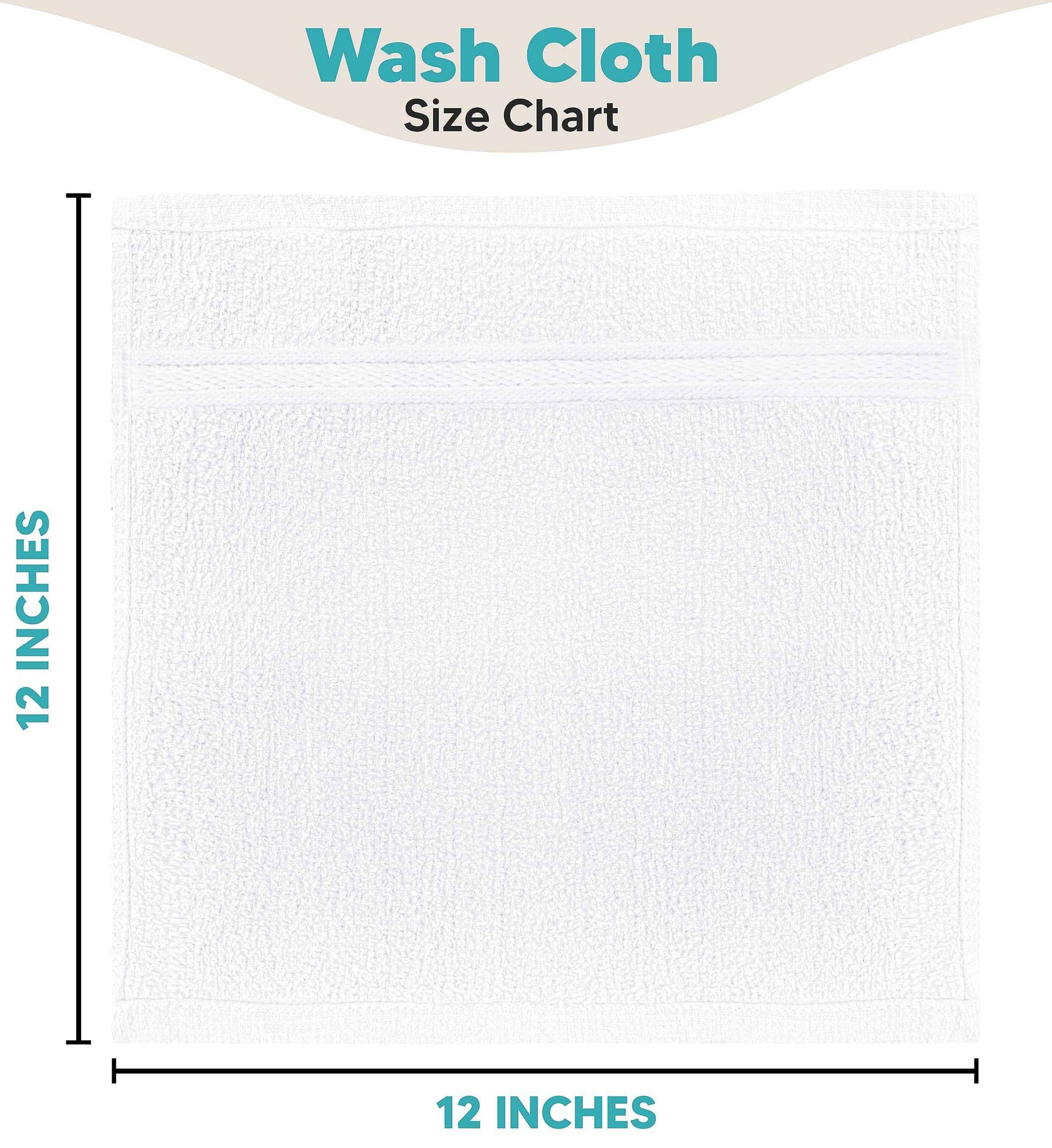 Towel and Linen Mart 100% Cotton- Wash Cloth Set -Pack of 4,Quick Dry,Luxurious,Absorbent,Soft Feel Spa & Hotel Perfect for Daily Use (12X12 White)