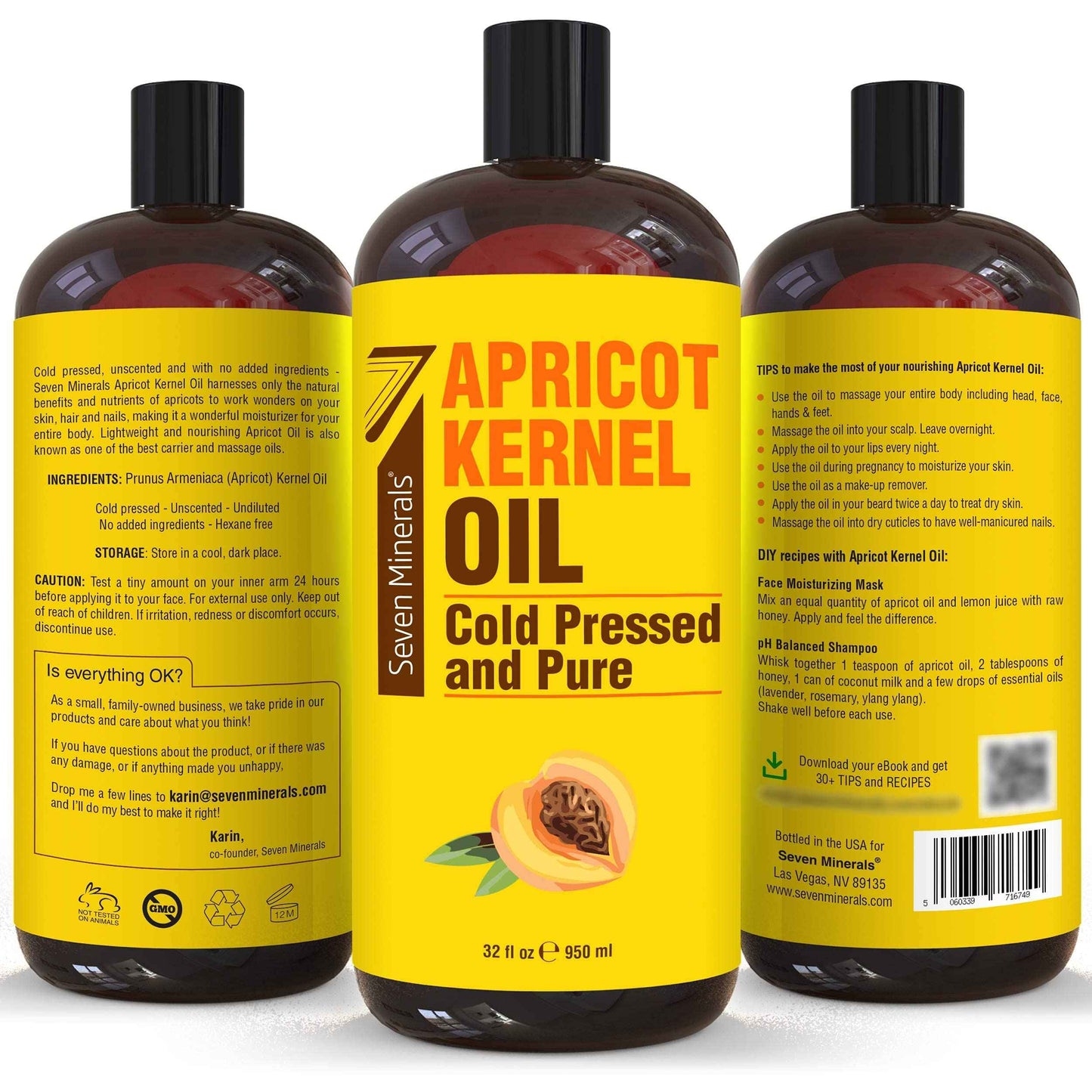 Seven Minerals Pure Sweet Almond Oil & Pure Apricot Kernel Oil